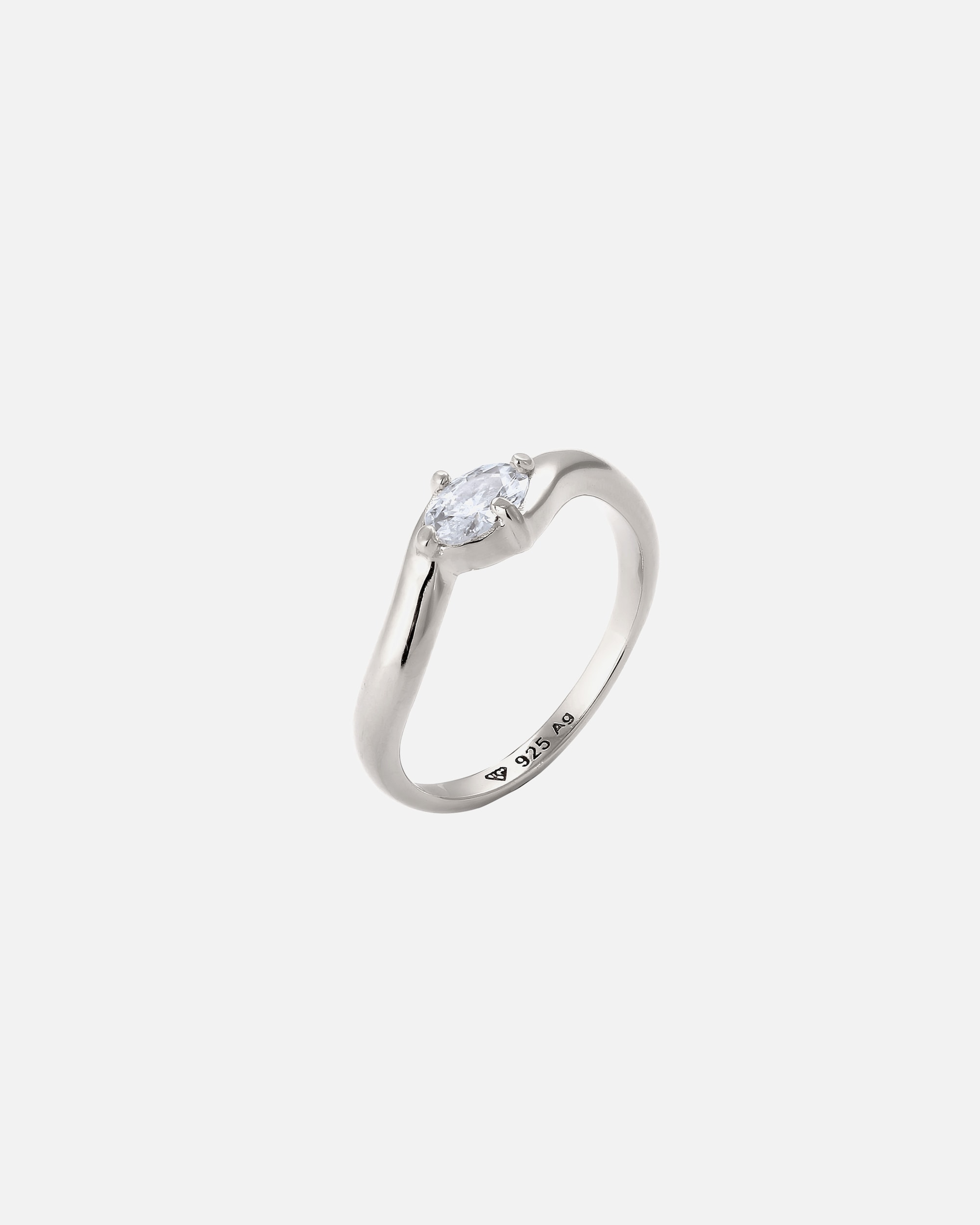 Anello di Femmina Elli Anello ovale Zirconia Bianco 925 Sterling Silver 54
