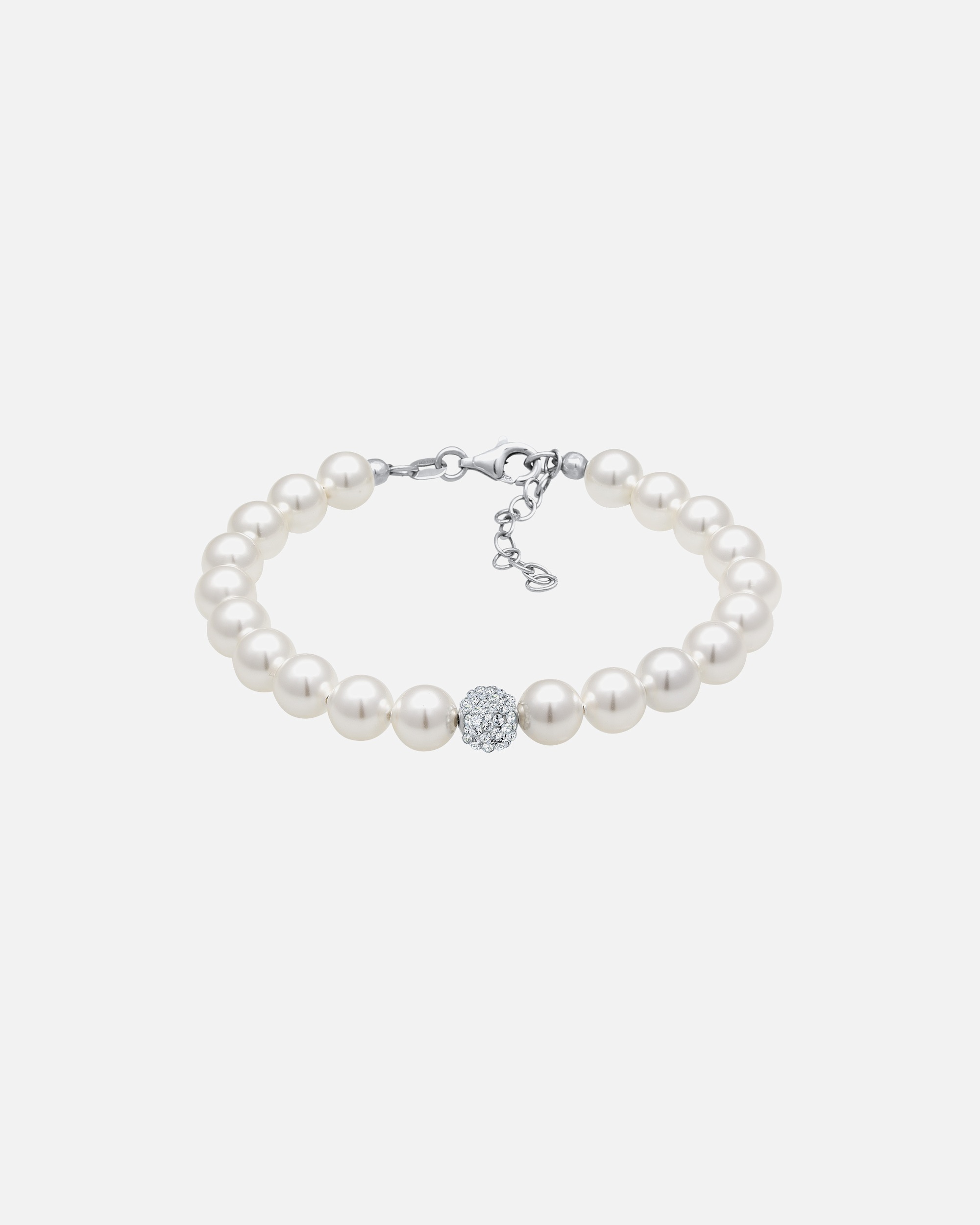 Braccialetto di Femmina Elli Elegante con Perle Sintetiche e Cristalli in Argento Sterling 925 16