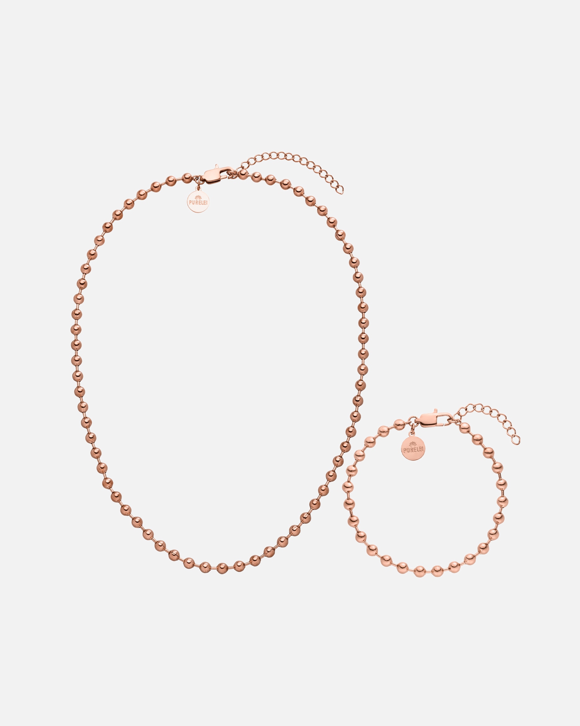 Set Gioielli di Unisex Purelei Bubbly Duo Collana e bracciale 100% acciaio inossidabile Oro rosa