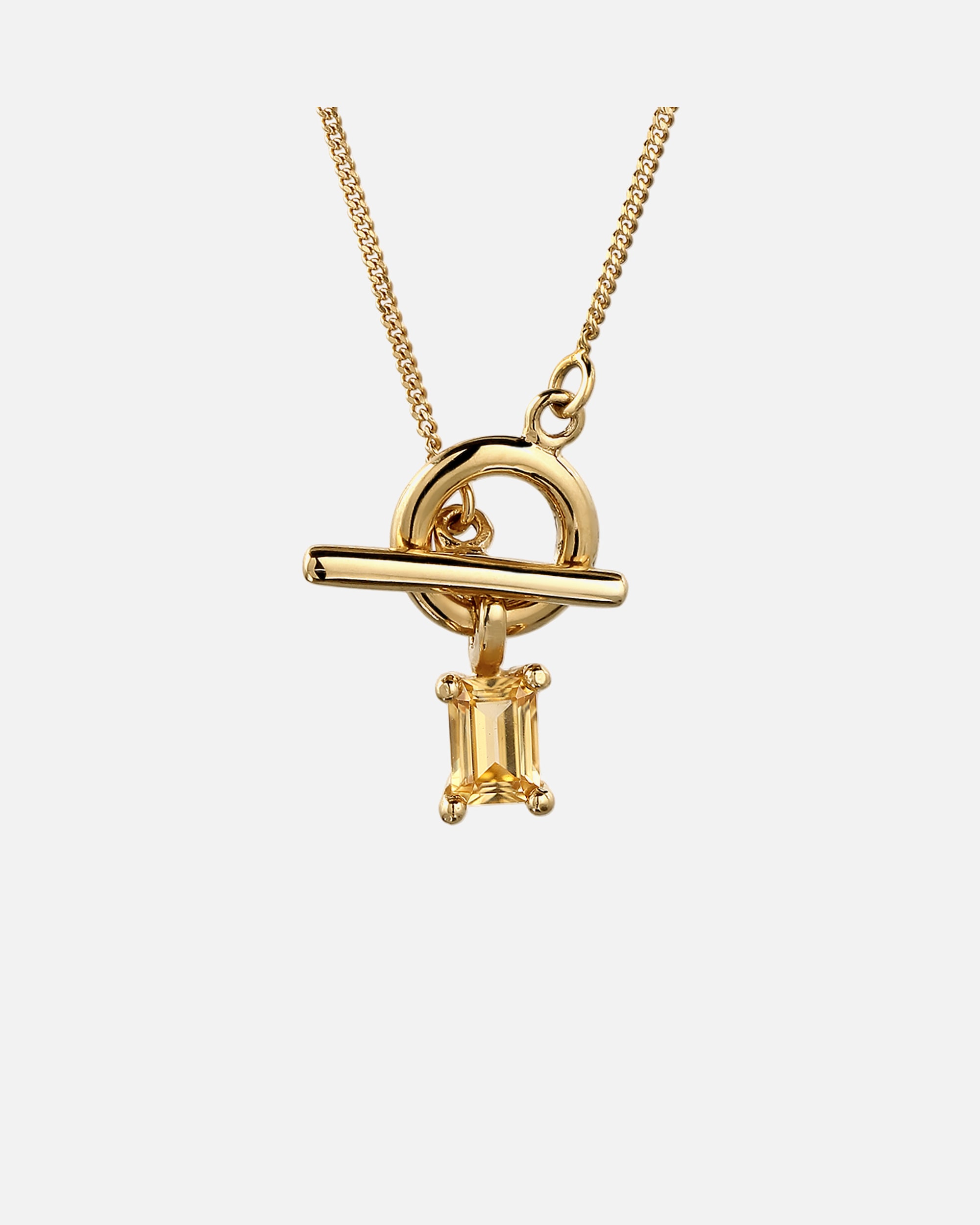 Collana di Femmina Elli Collana-Y con pietra Citrino Giallo 925 Sterling Silver Gold-plated 45