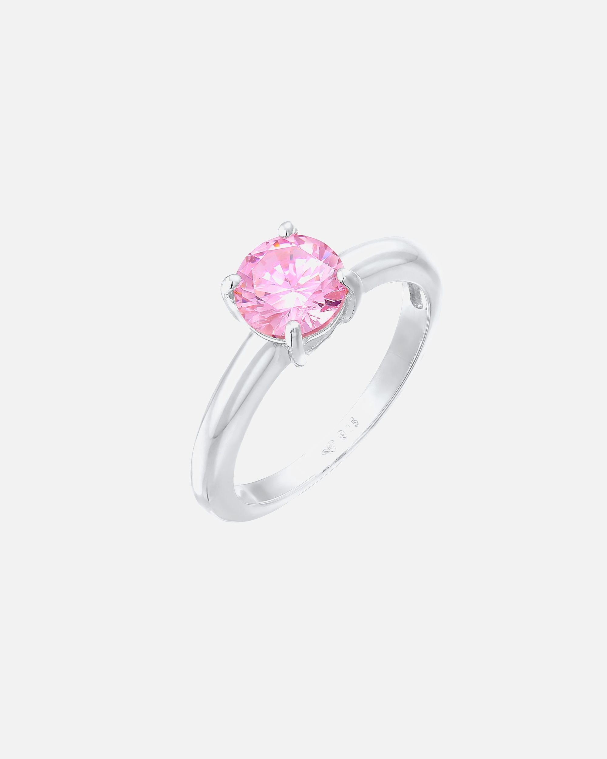 Anello di Femmina Elli Solitario Classico con Cristalli di Zirconia in Argento Sterling 925 62