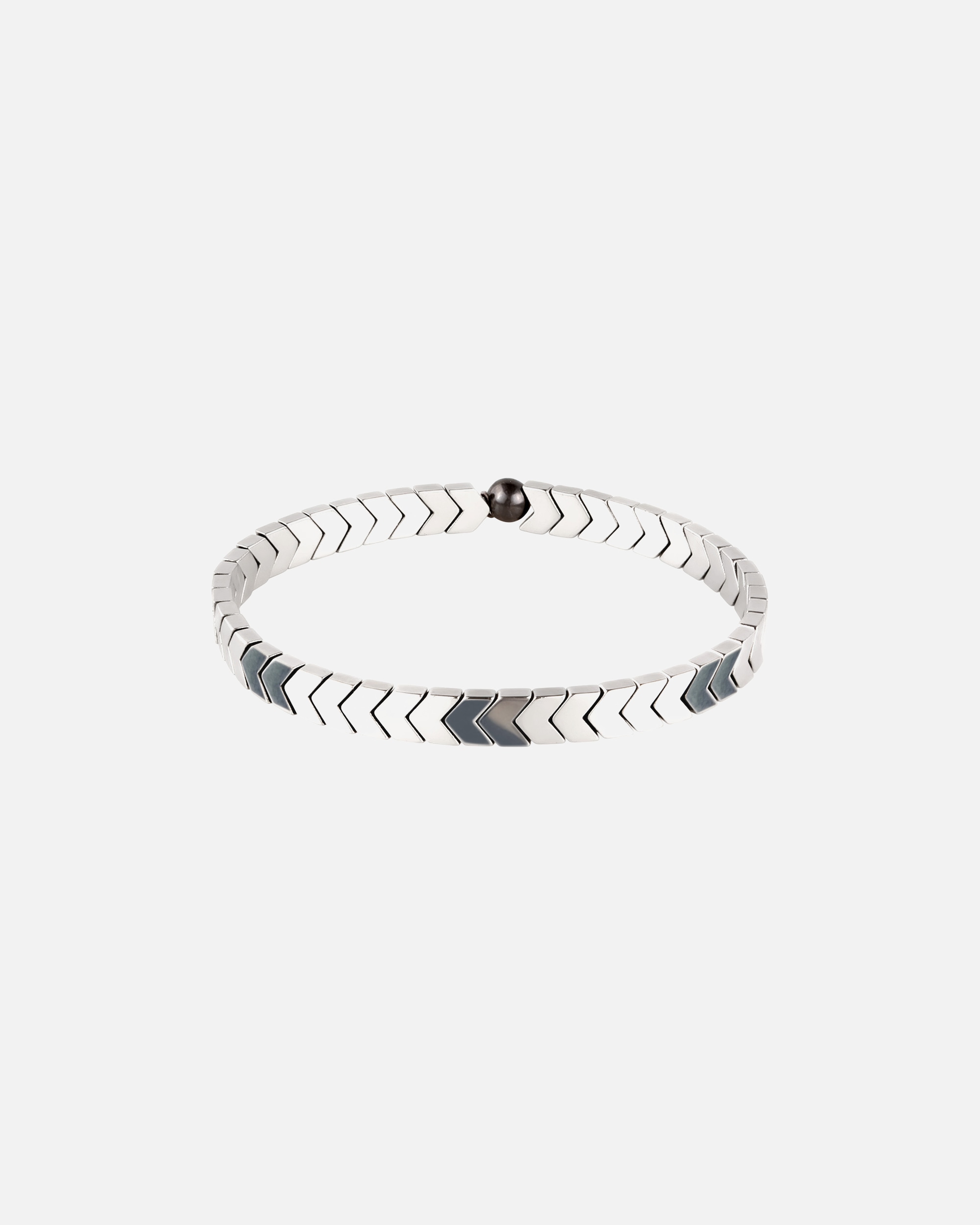 Braccialetto di Maschio KUZZOI Bracciale beads Ematite sintetica Grigio 925 Sterling Silver 21