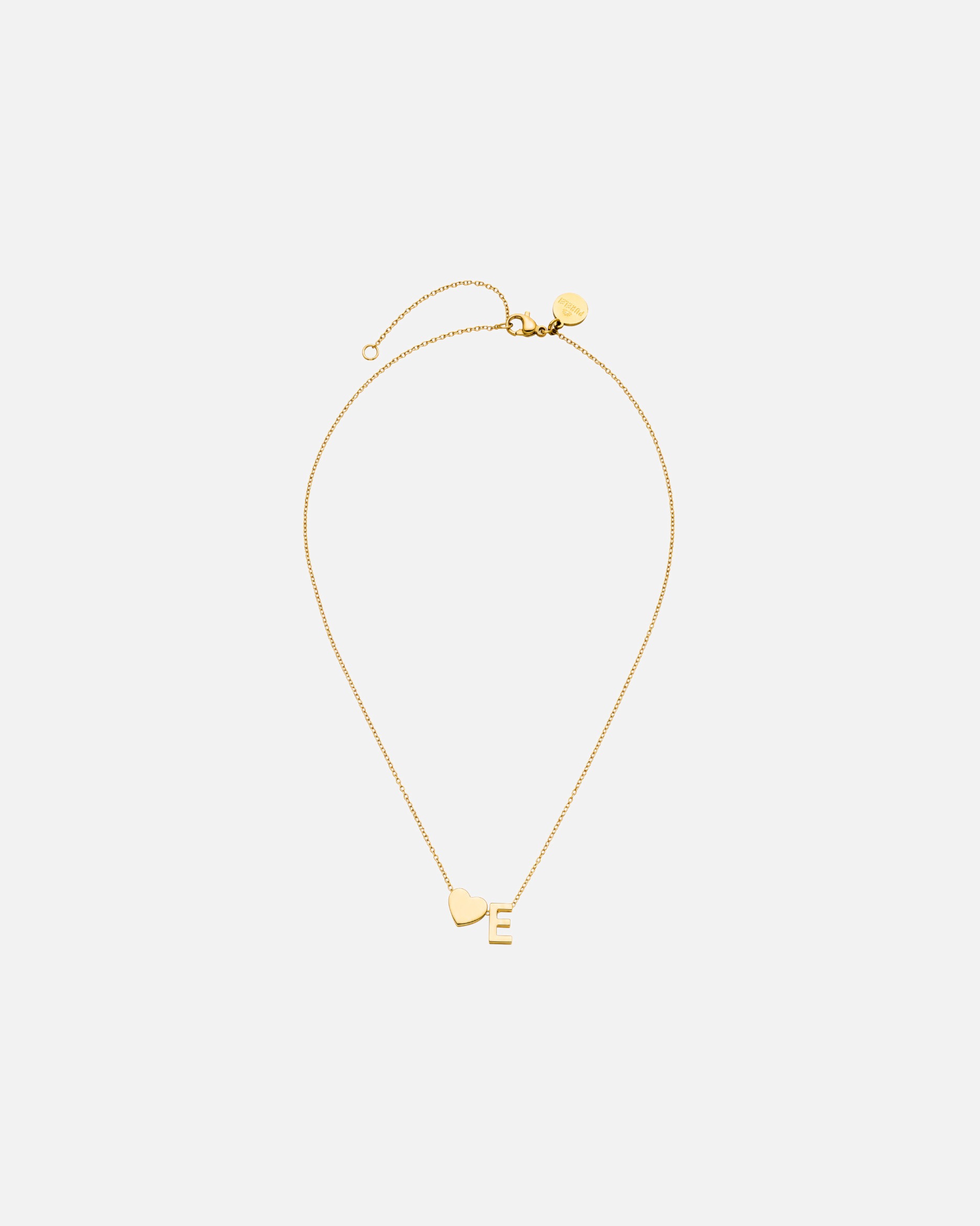 Collana di Unisex Purelei Letter Heart E Collana 100% acciaio inossidabile Oro