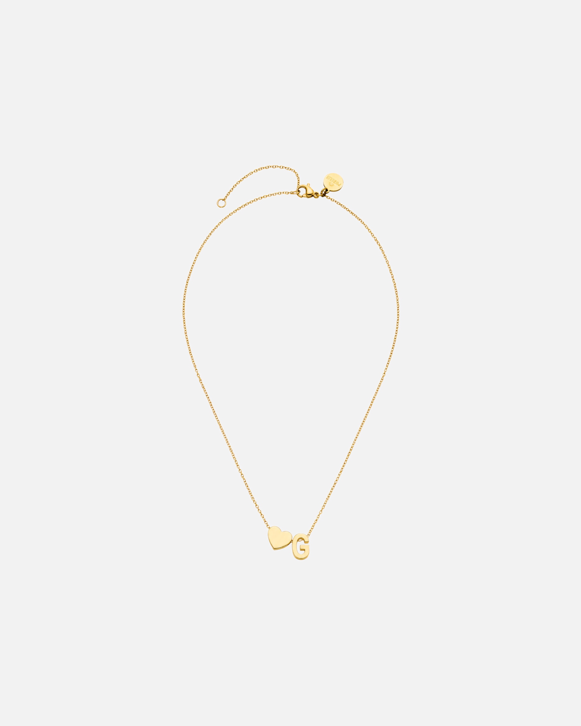 Collana di Unisex Purelei Letter Heart G Collana 100% acciaio inossidabile Oro