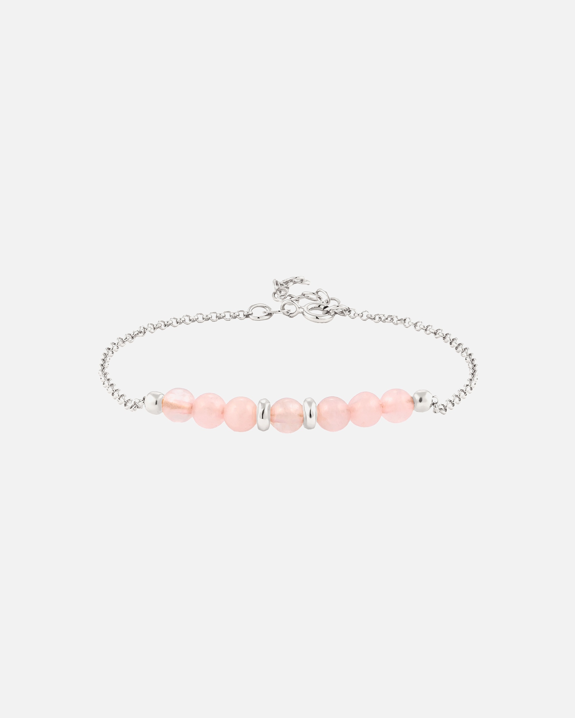 Braccialetto di Femmina Elli Braccialetto con perline Quarzo Rosa 925 Sterling Silver silberfarben