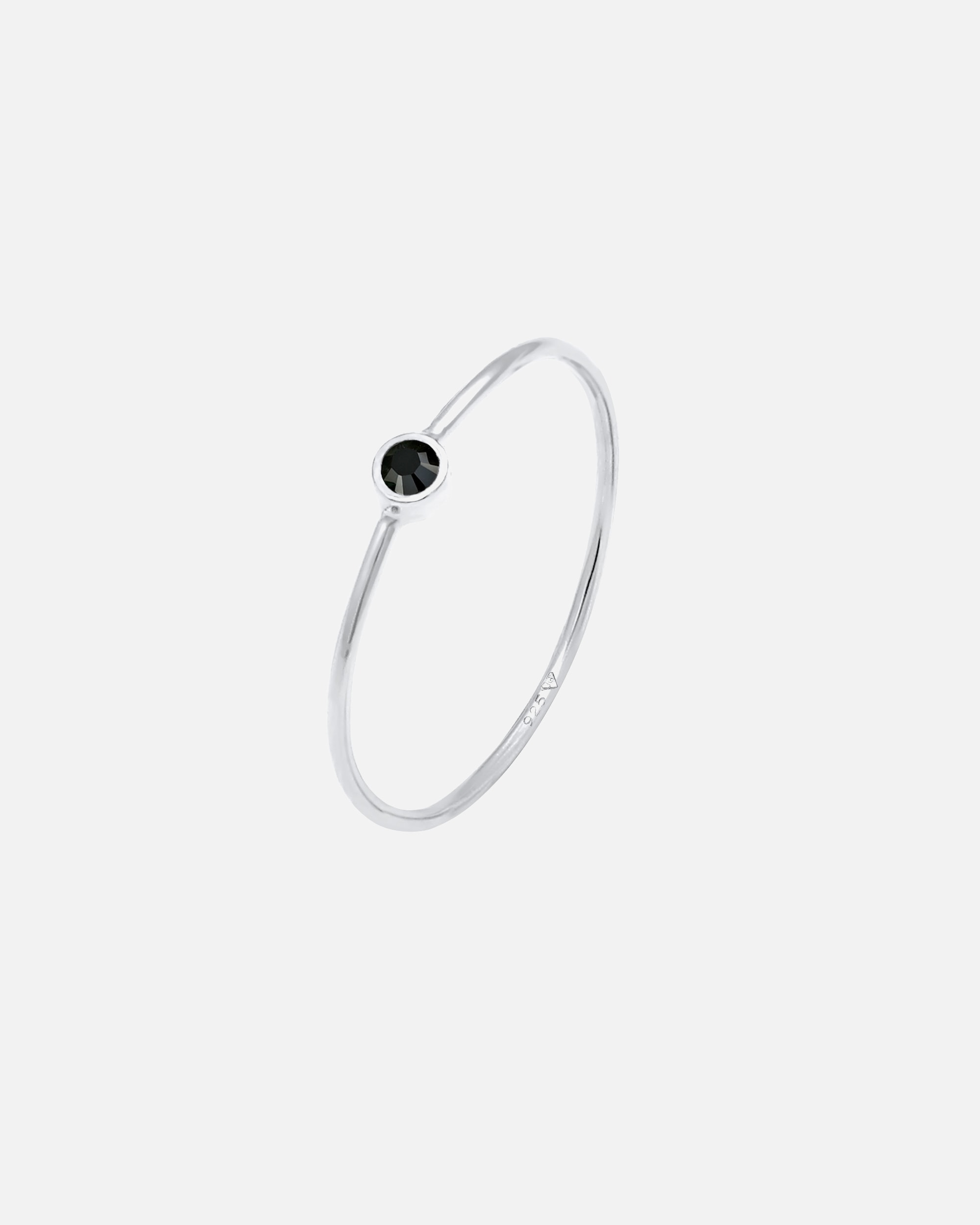 Anello di Femmina Elli Impilamento Minimale Filigrana con Cristallo in Argento Sterling 925 52