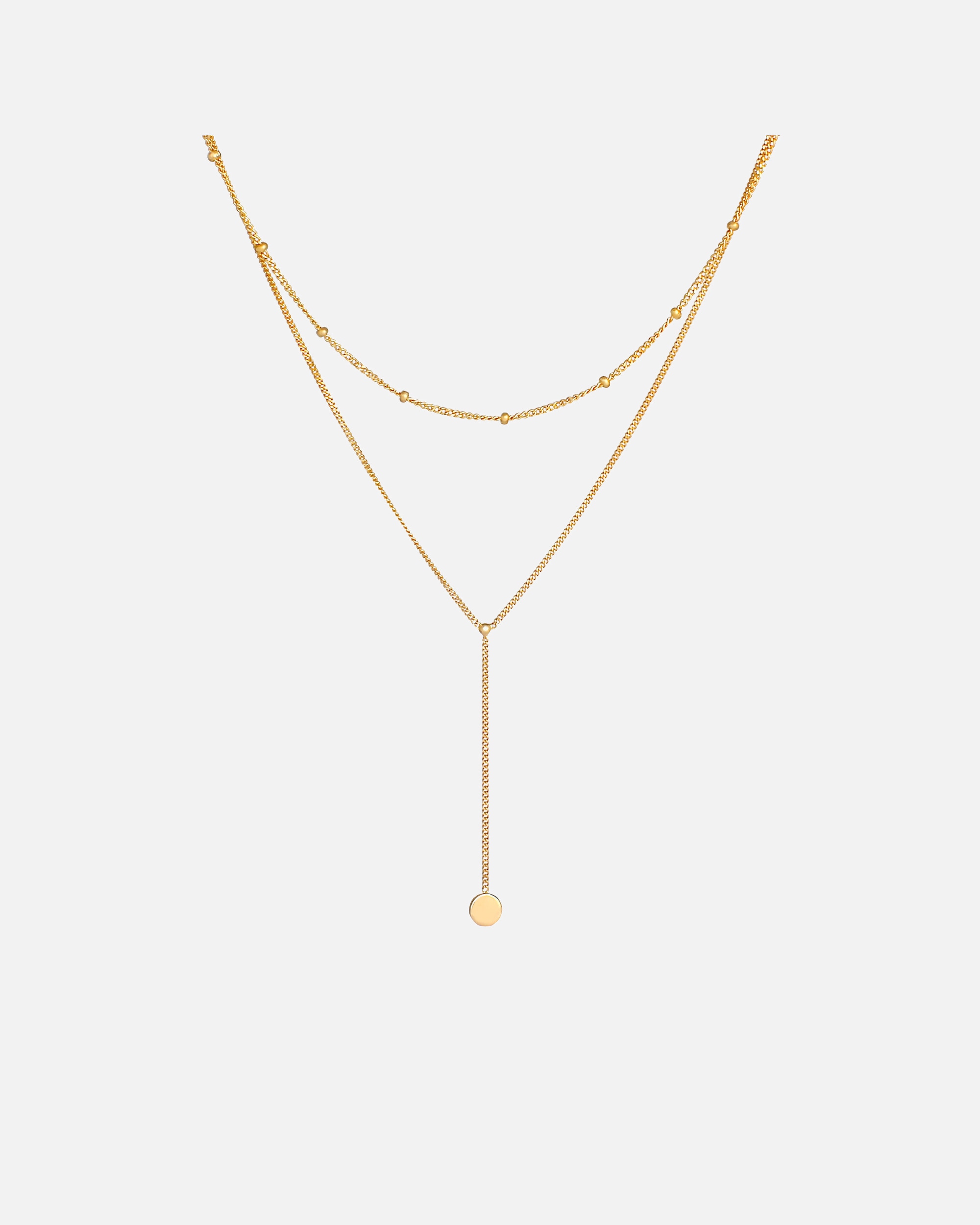 Collana di Femmina Elli Strati Catena a Y Sfera Placchetta in Argento Sterling 925 goldfarben