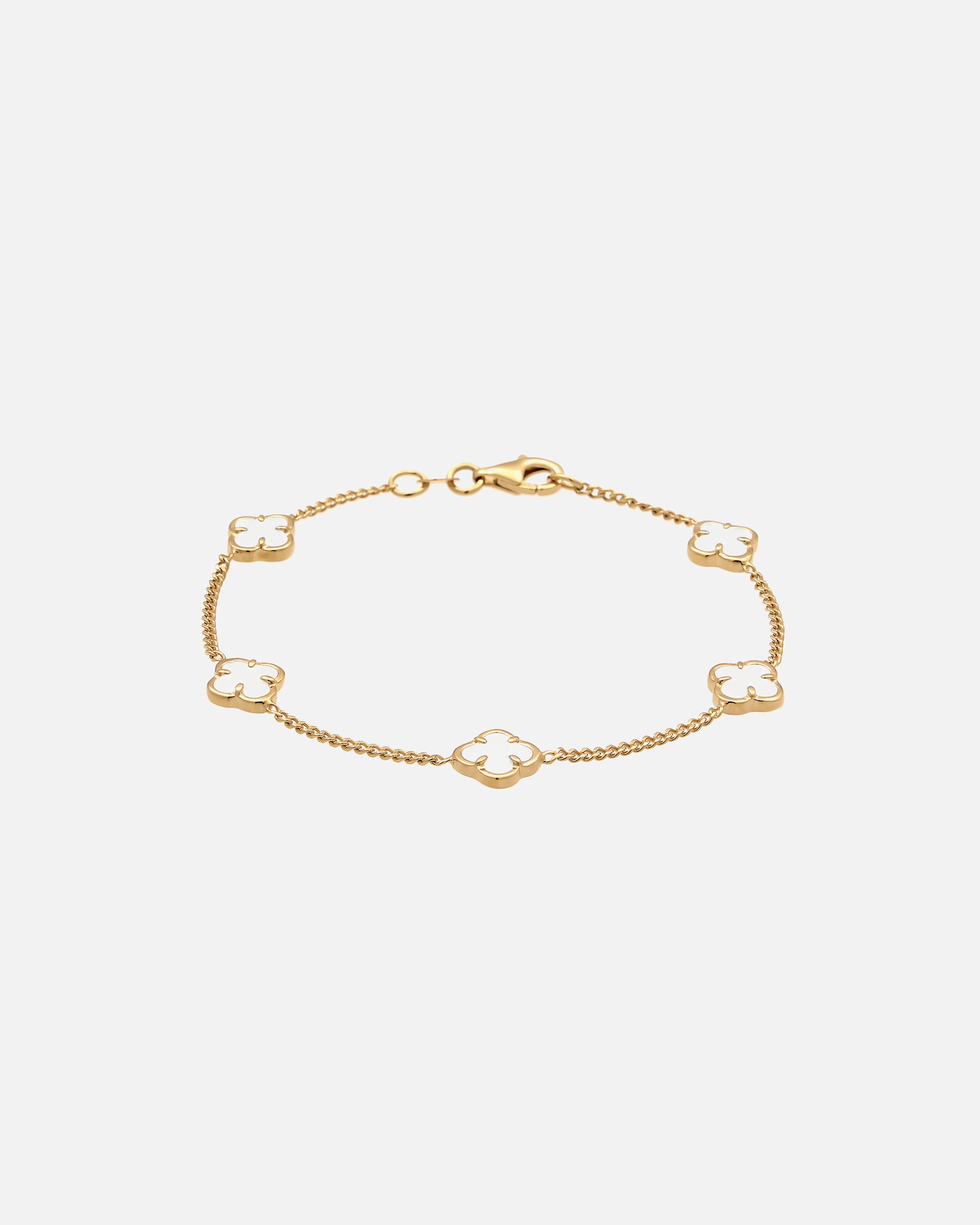 Braccialetto di Femmina Elli Bracciale senza pietra Quadrifoglio 925 Sterling Silver Gold-plated 16