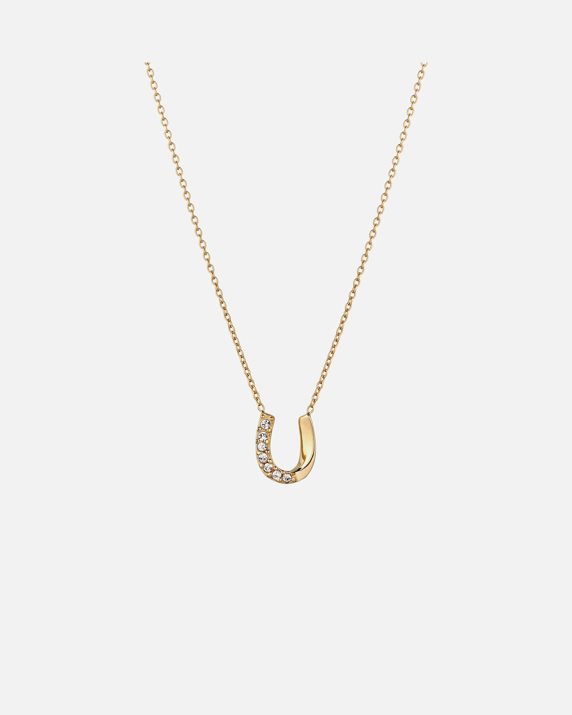 Collana di Femmina Elli Collana corta con pietra Ferro di cavallo Swarovski Bianco 925 Sterling Silver goldfarben