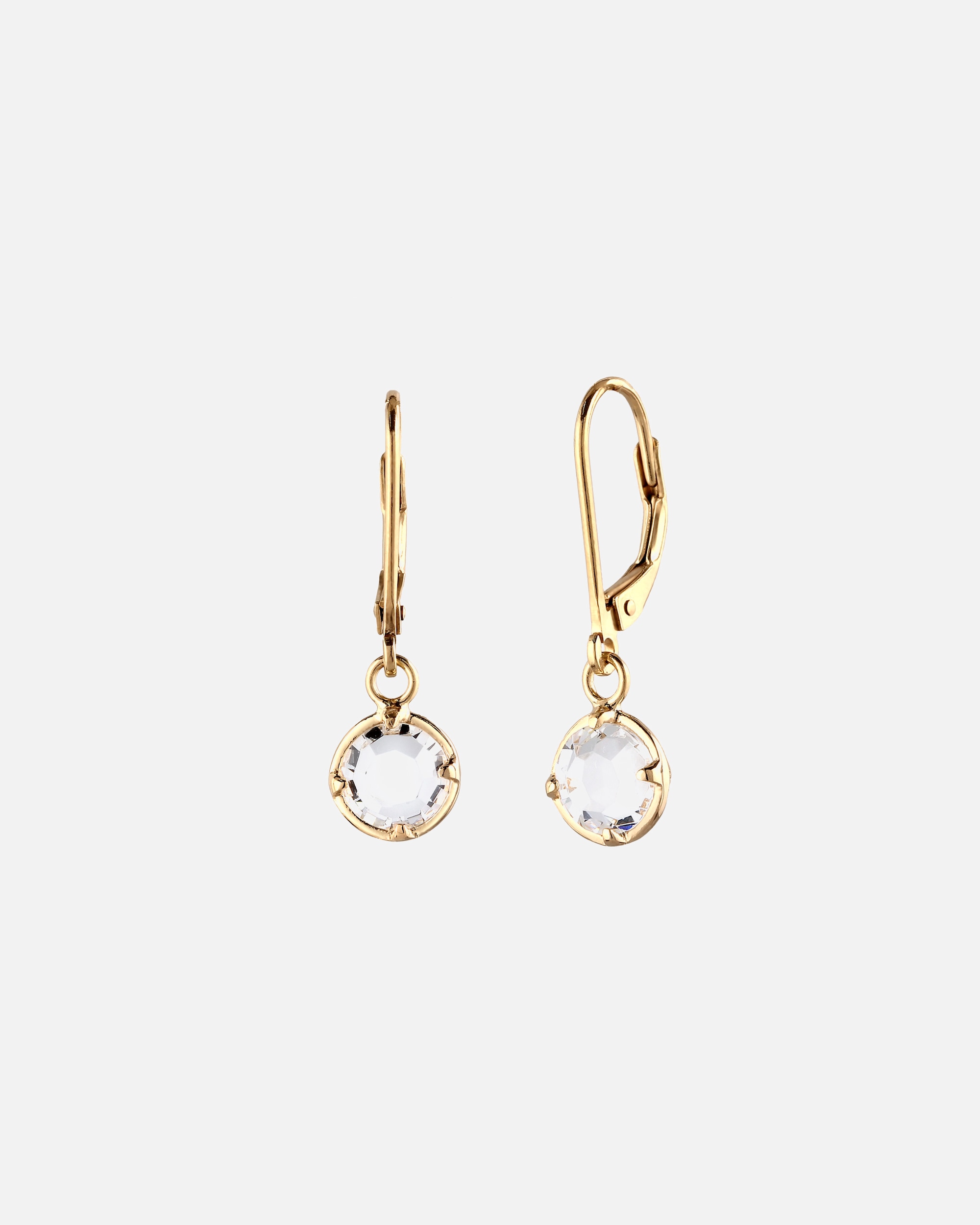 Orecchini di Femmina Elli Orecchini Corti Cristalli Vetro Bianco 925 Sterling Silver goldfarben