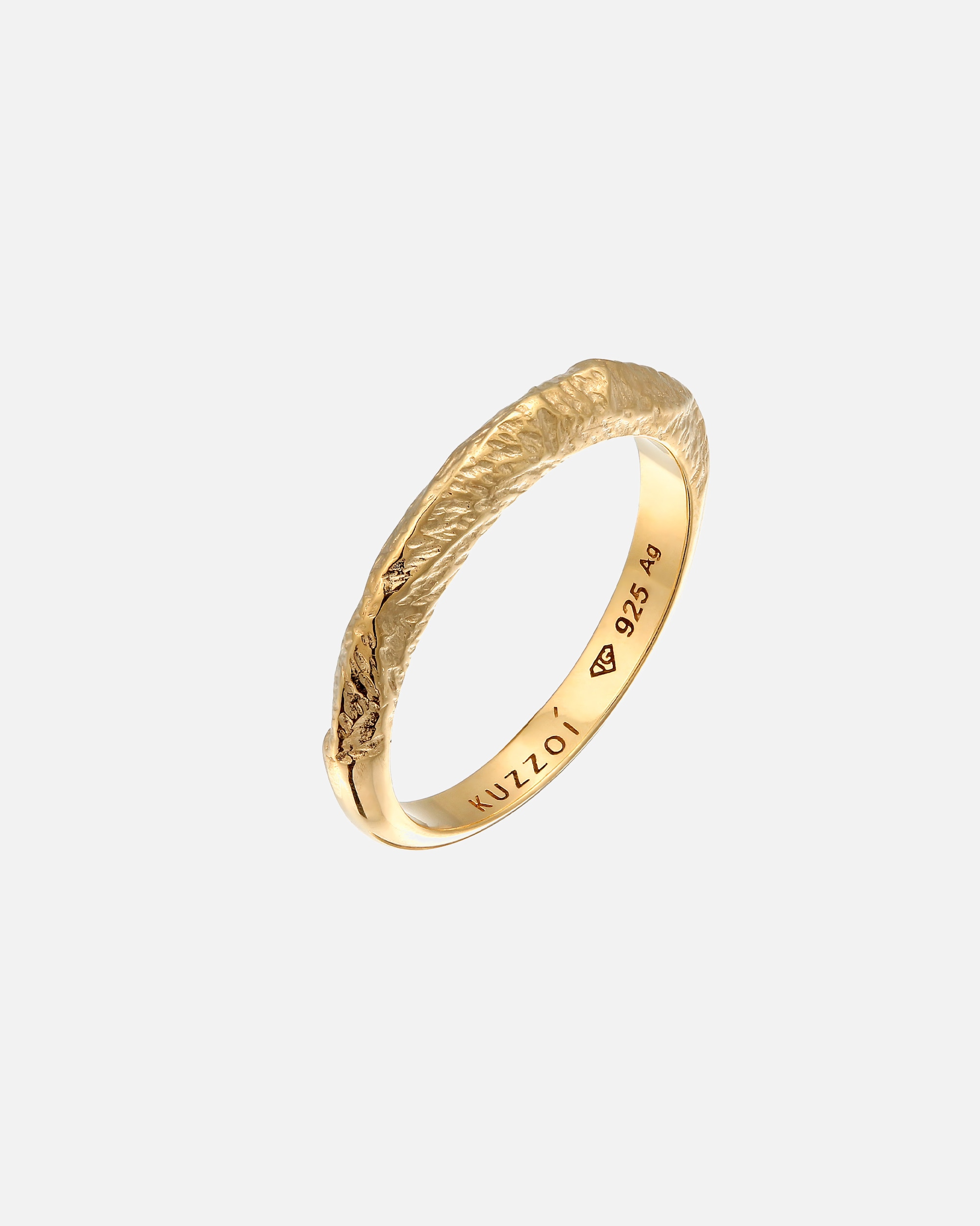 Anello di Maschio KUZZOI Anello a fascia stretto usato guarda tendenza solida in argento sterling 925 60