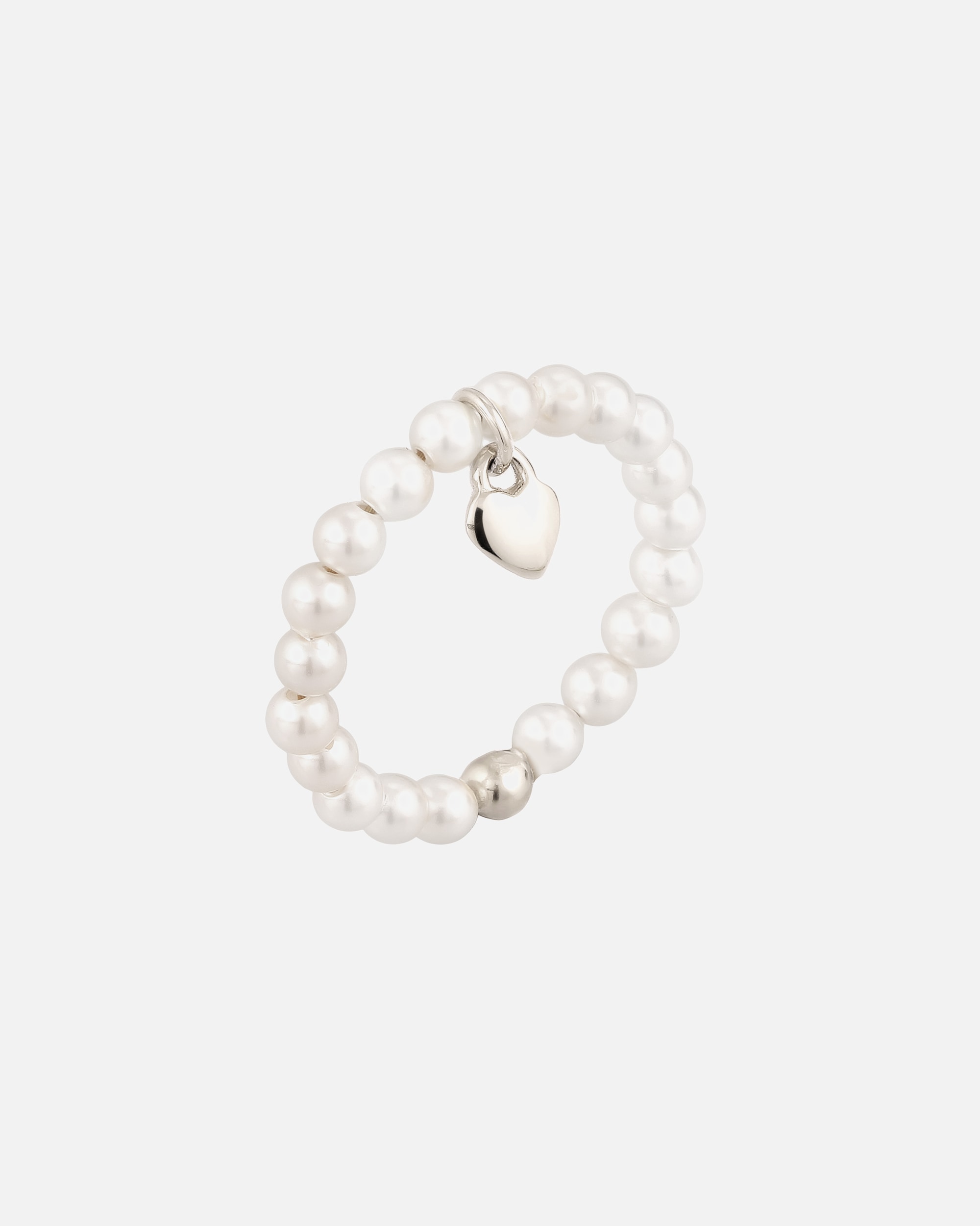 Anello di Femmina Elli Anello Cuore Perle Swarovski Bianco 925 Sterling Silver Gold-plated 52