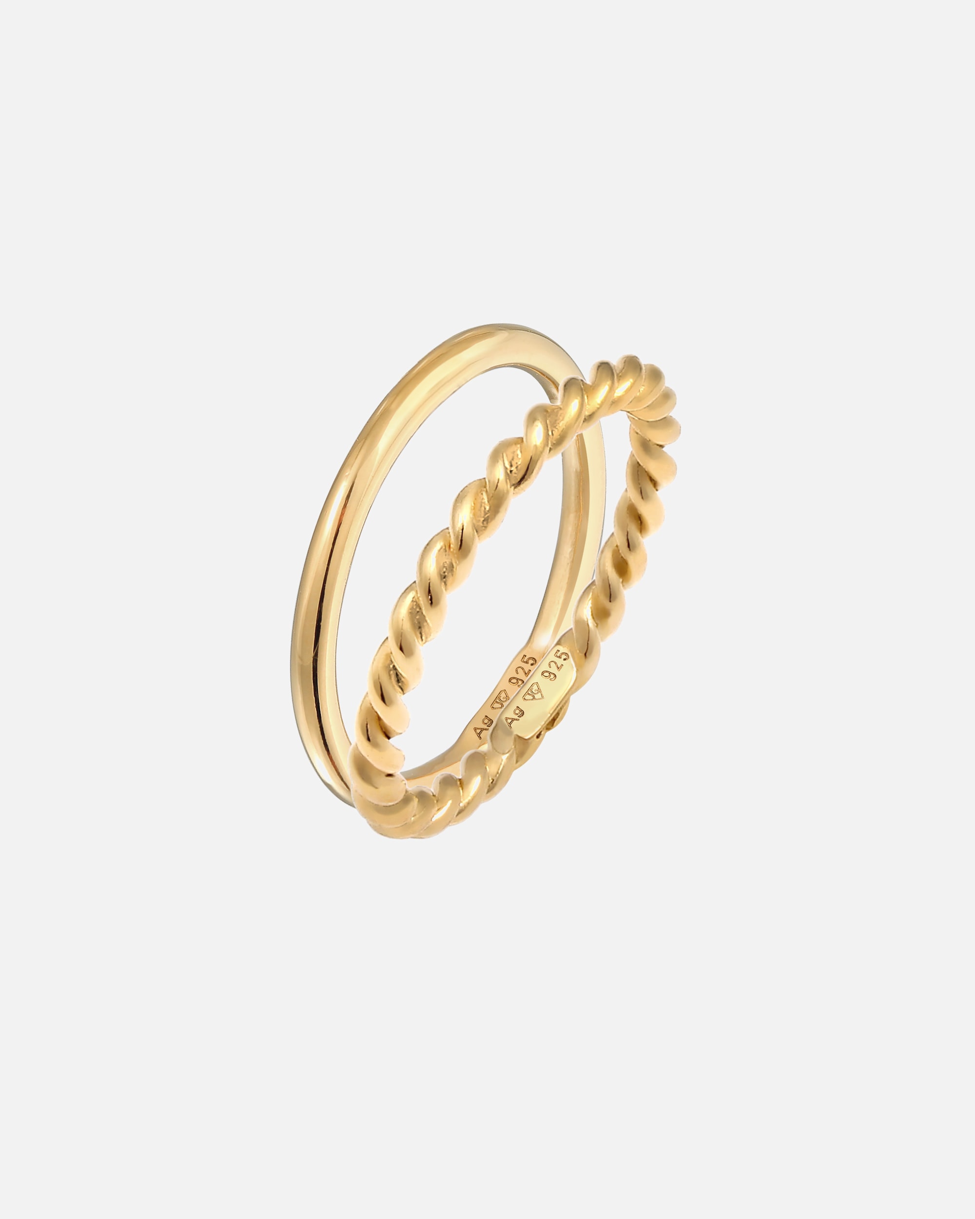 Anello di Femmina Elli Twisted Basic Set di 2 in Argento Sterling 925 56