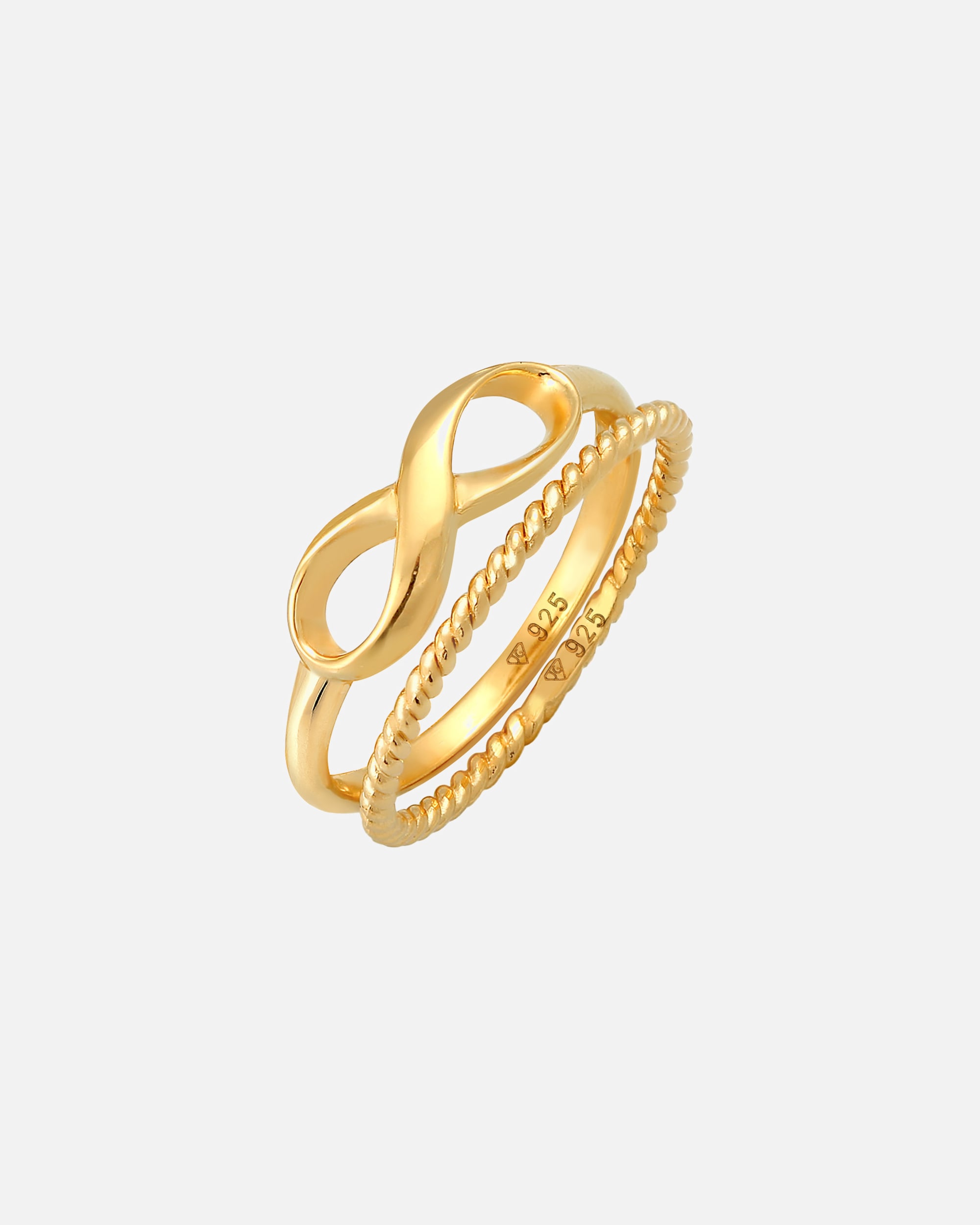Anello di Femmina Elli Anello di impilamento Duo infinito Contorto Basic Trend Blogger in argento sterling 925 54