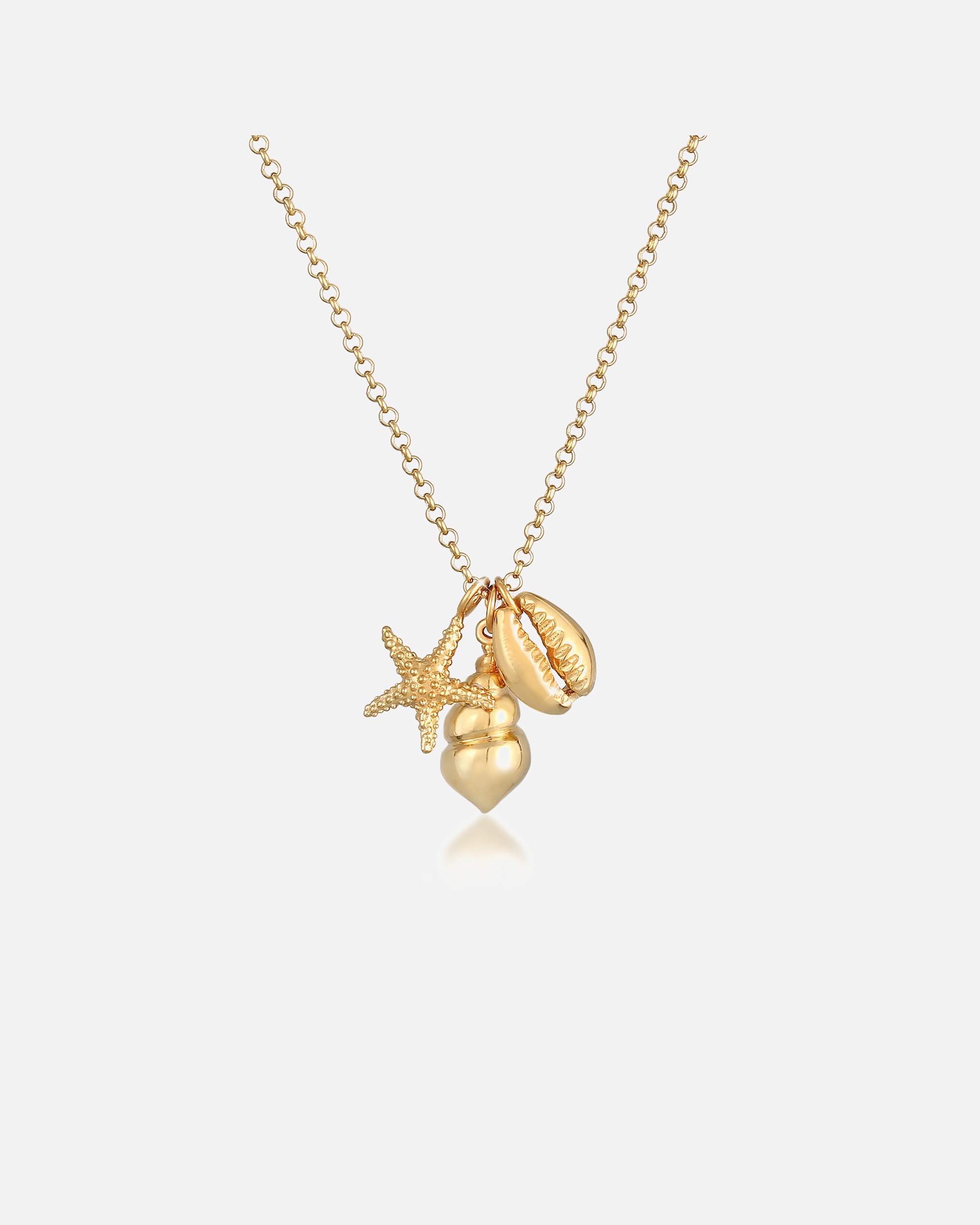Collana di Femmina Elli Ciondolo Stella Marina Conchiglia Mare Marittimo in Argento Sterling 925 goldfarben