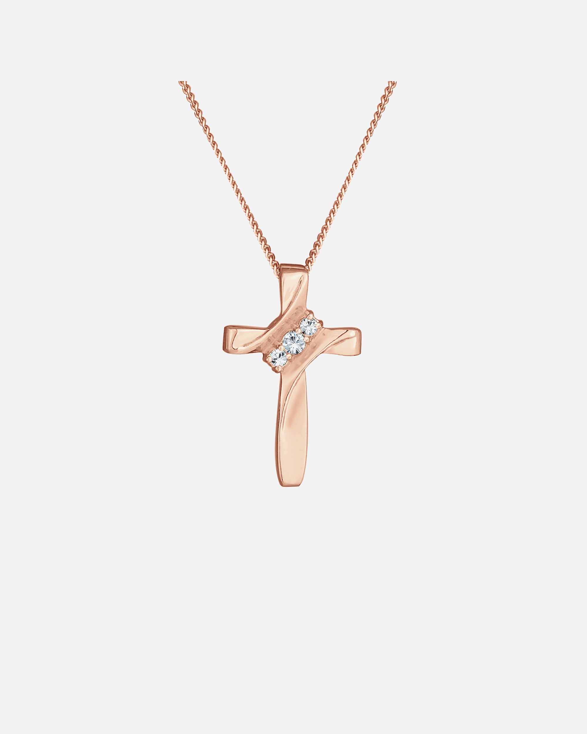 Collana di Femmina Elli Croce Religione con Cristalli in Argento Sterling 925 45