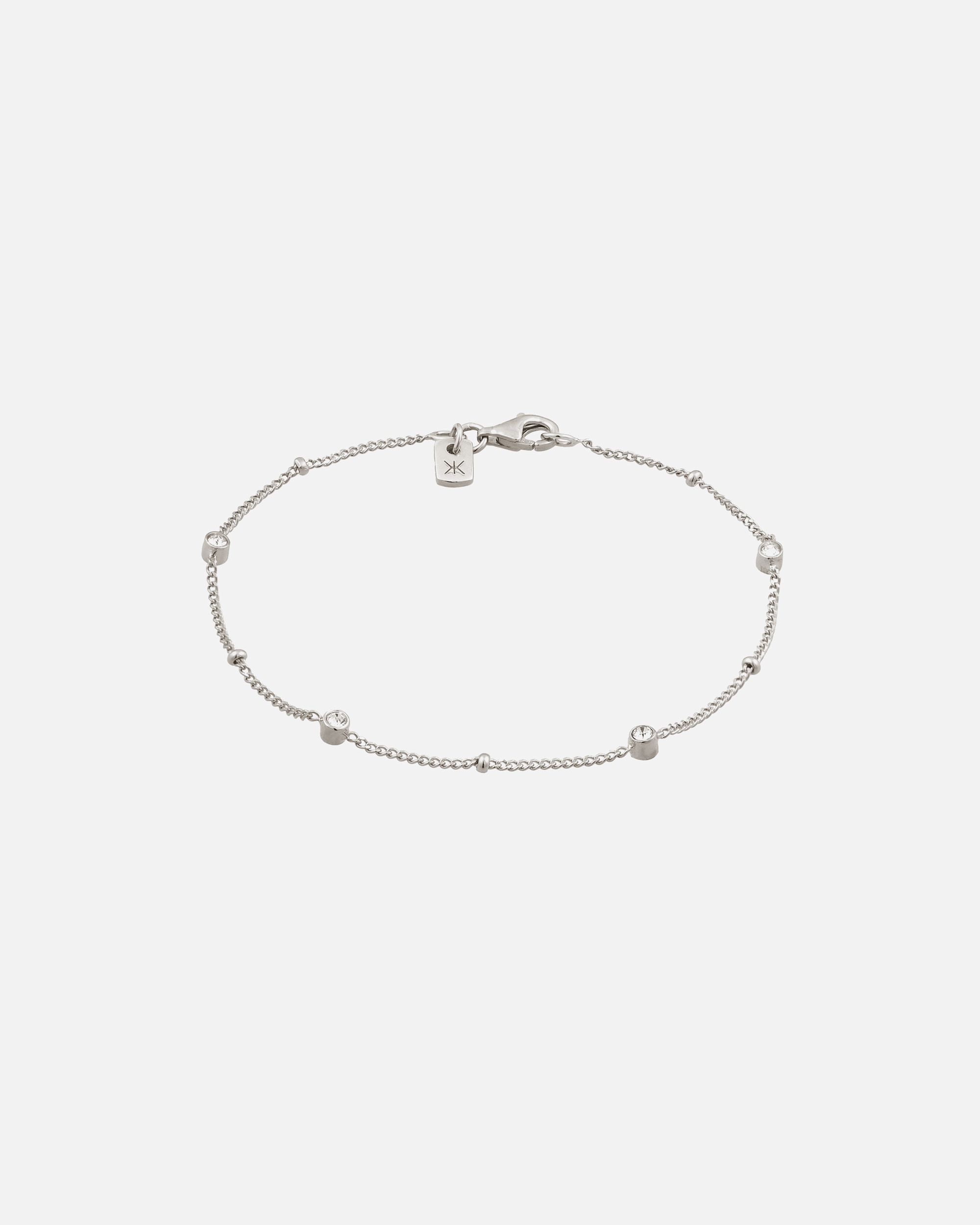 Braccialetto di Maschio KUZZOI Bracciale argento Palla Cristalli di vetro Bianco 925 Sterling Silver silberfarben