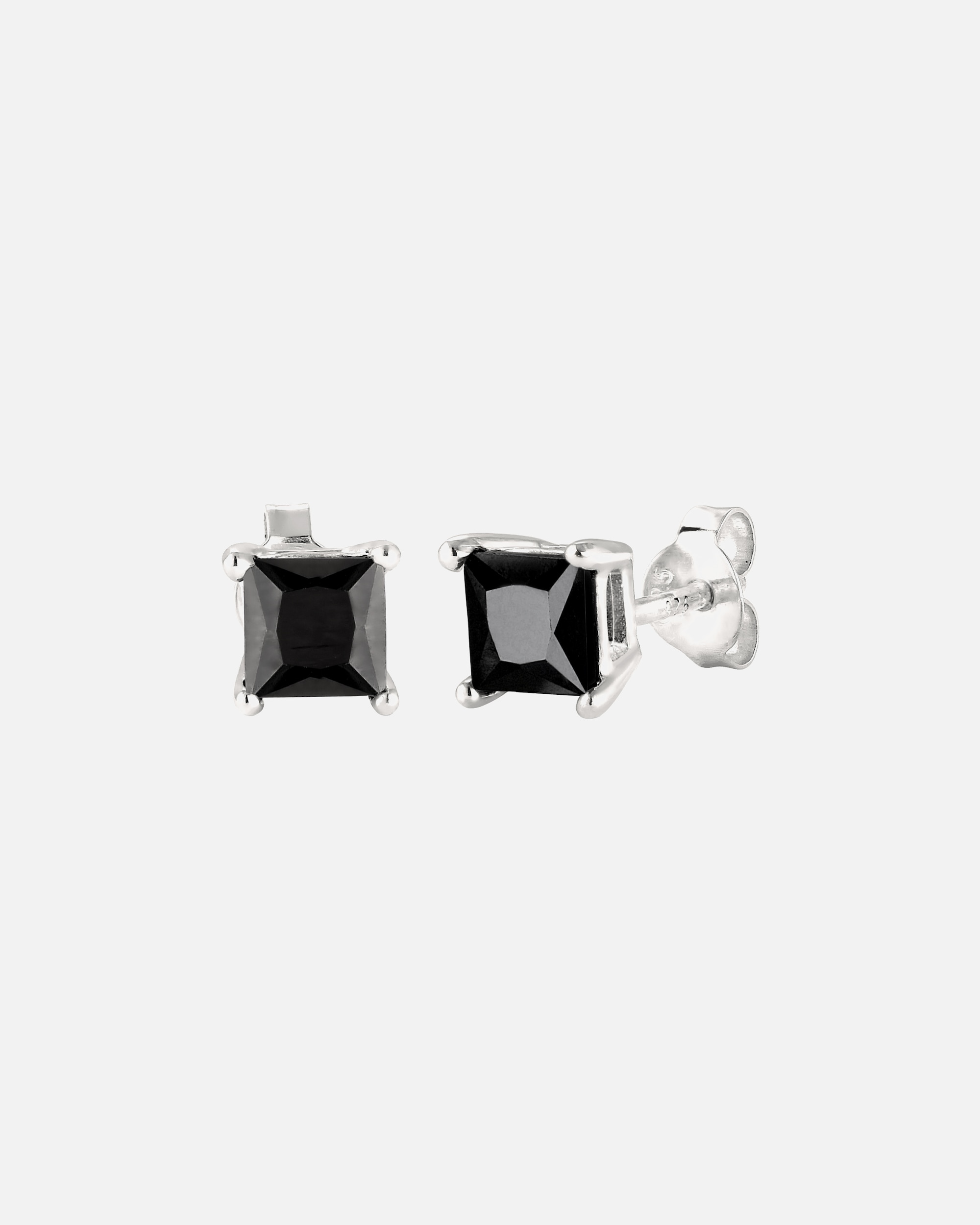 Orecchini di Maschio KUZZOI Orecchino Quadrato Zirconia Nero 925 Sterling Silver silberfarben