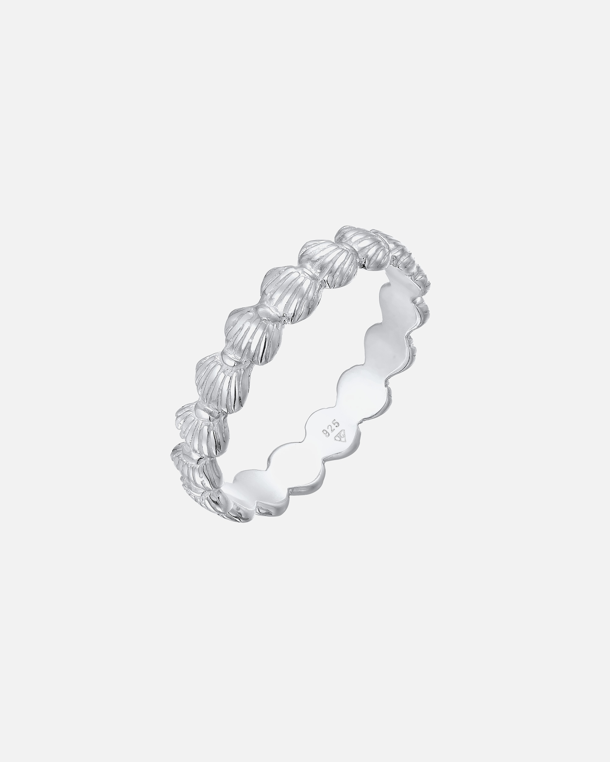 Anello di Femmina Elli Banda Conchiglie Marittima Spiaggia Look Estate in Argento Sterling 925 64
