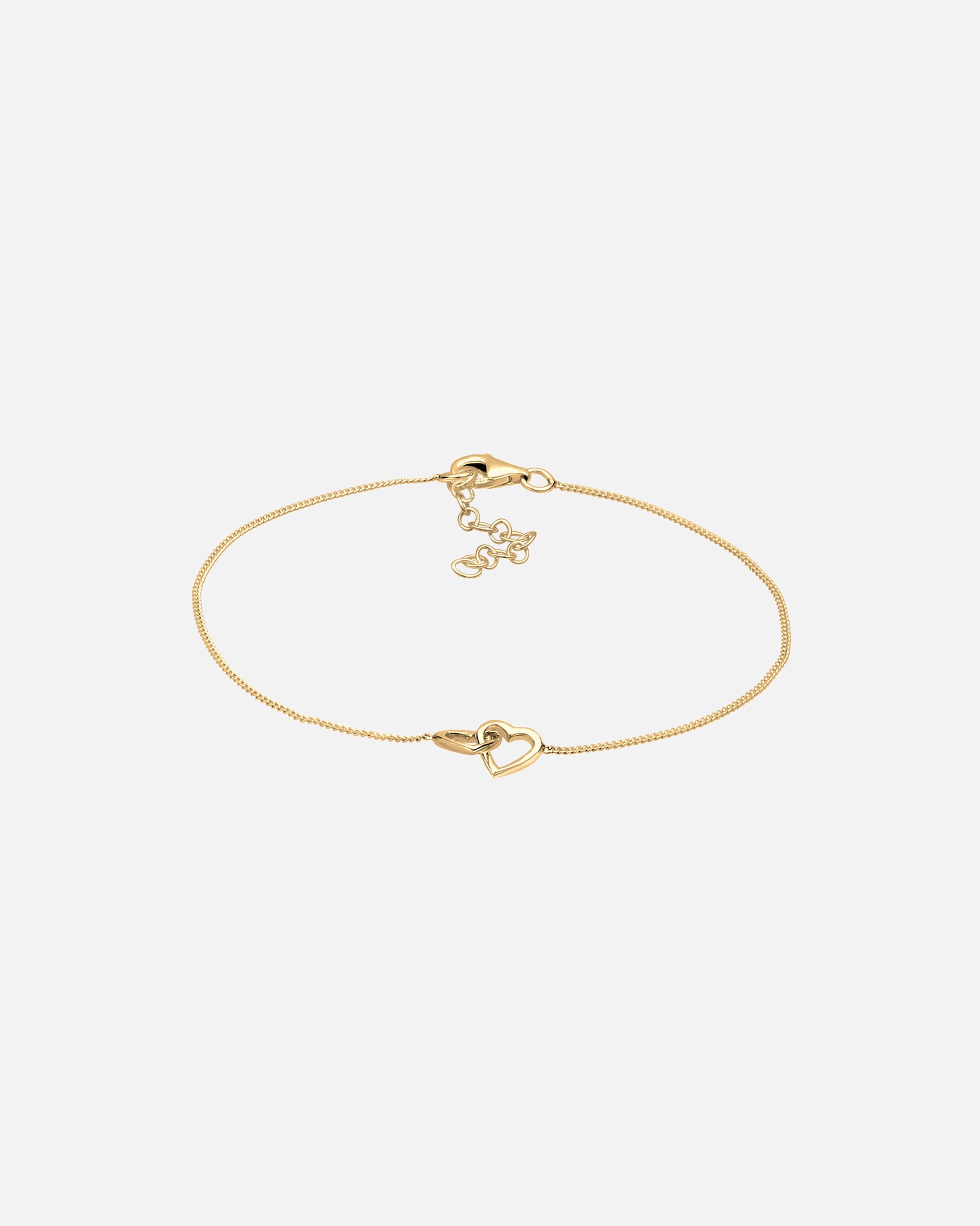 Braccialetto di Femmina Elli Cuore Intrecciato Connessione in Argento Sterling 925 Placcato Oro 19