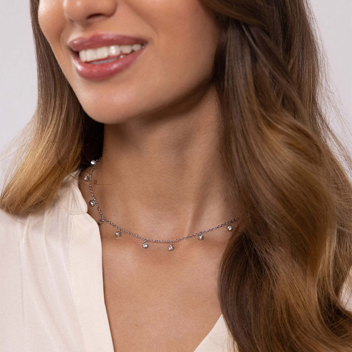 Collana Purelei Nani Con Pietre Preziose, Acciaio Inossidabile, Lunghezza Regolabile, Vibrazioni Hawaii