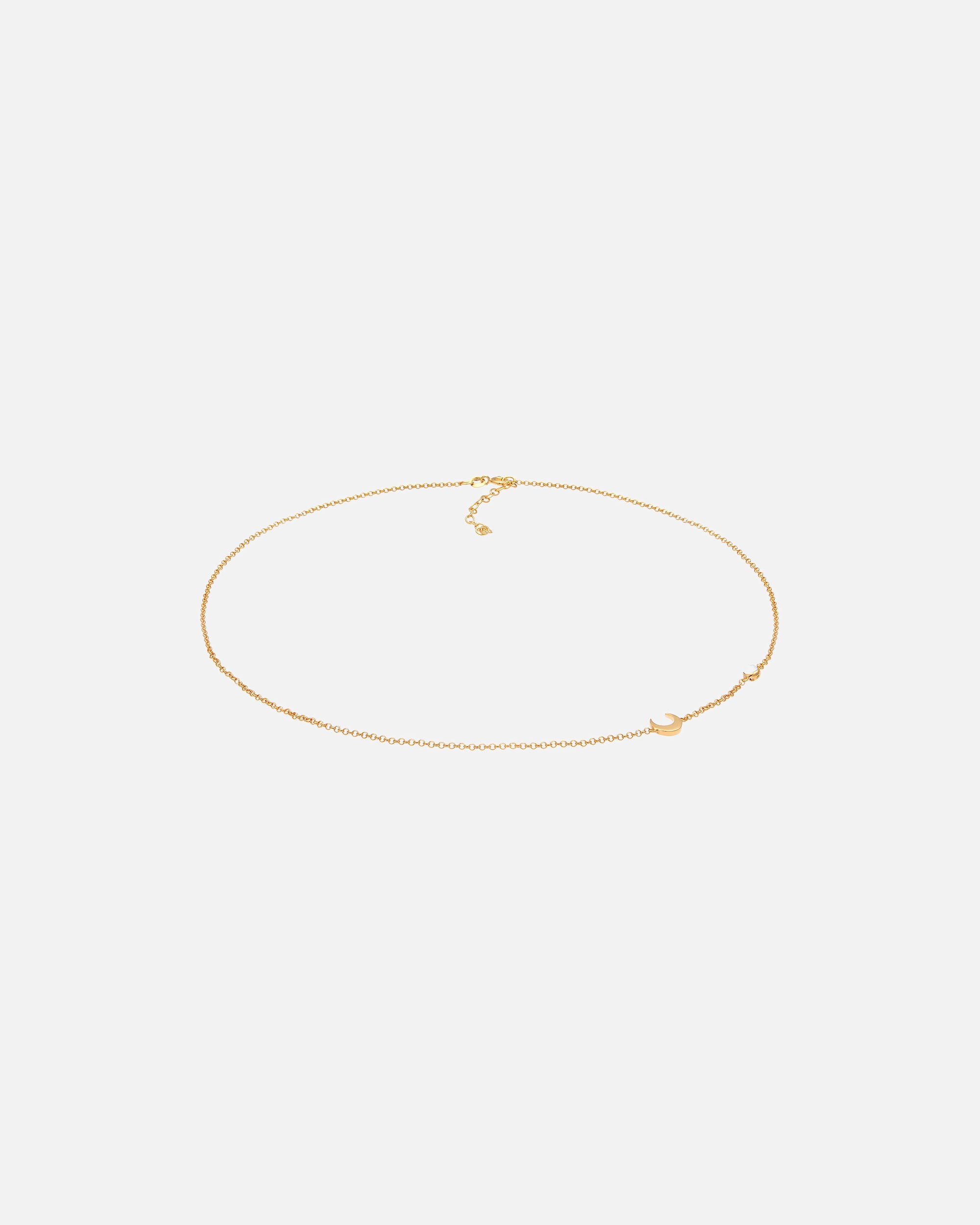 Collana di Femmina Elli Filigrana di Base Minimale con Pietra di Luna in Argento Sterling 925 goldfarben