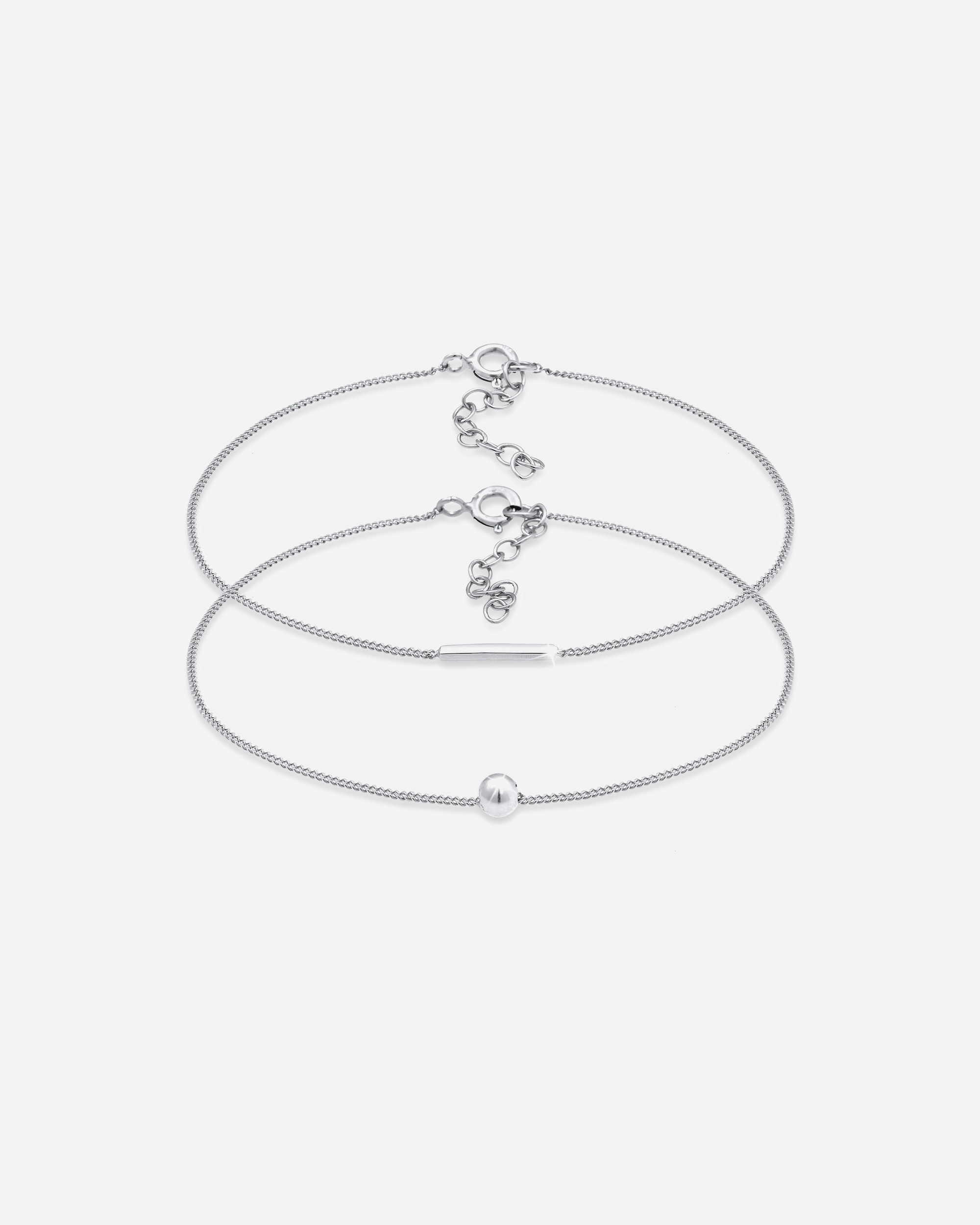 Braccialetto di Femmina Elli Palla Bar Look Geo Basic Trend Blogger Minimal Regolabile in Argento Sterling 925 silberfarben