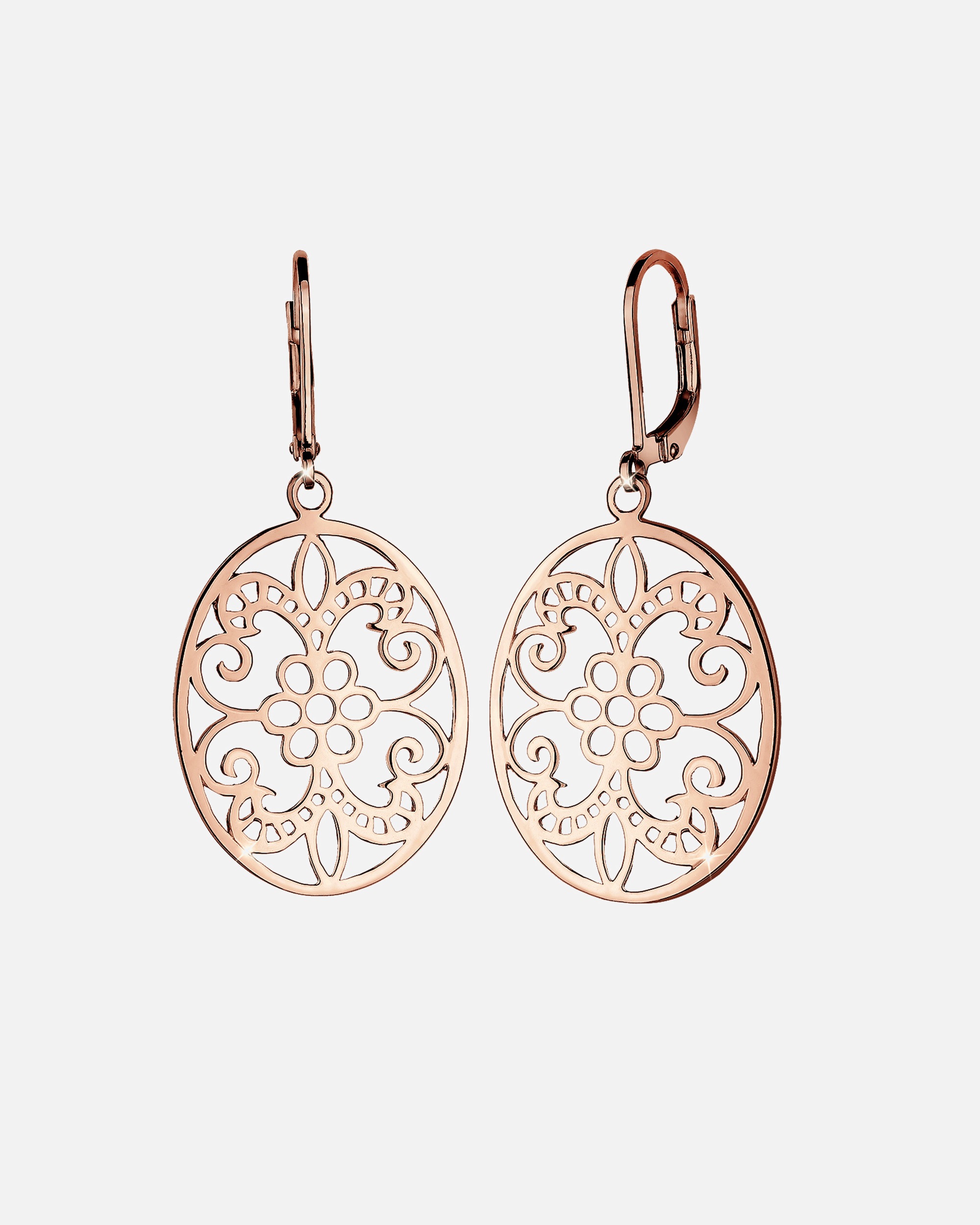 Orecchini di Femmina Elli Orecchini Pendenti Ornamento Fiorato in Argento Sterling 925 rosefarben
