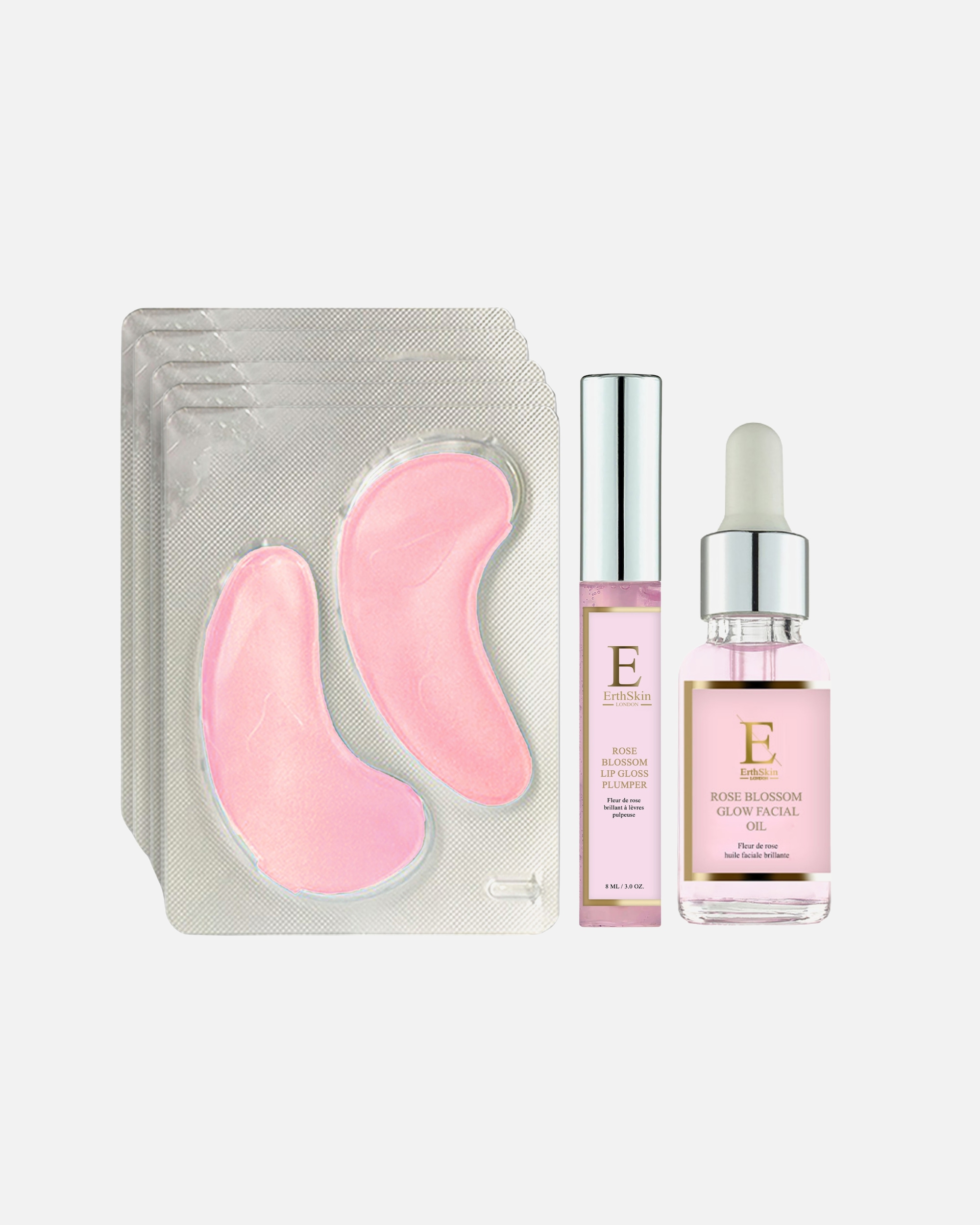 Set cura del viso di Femmina ErthSkin London Trio Radiance Rose Glow 1 pezzo