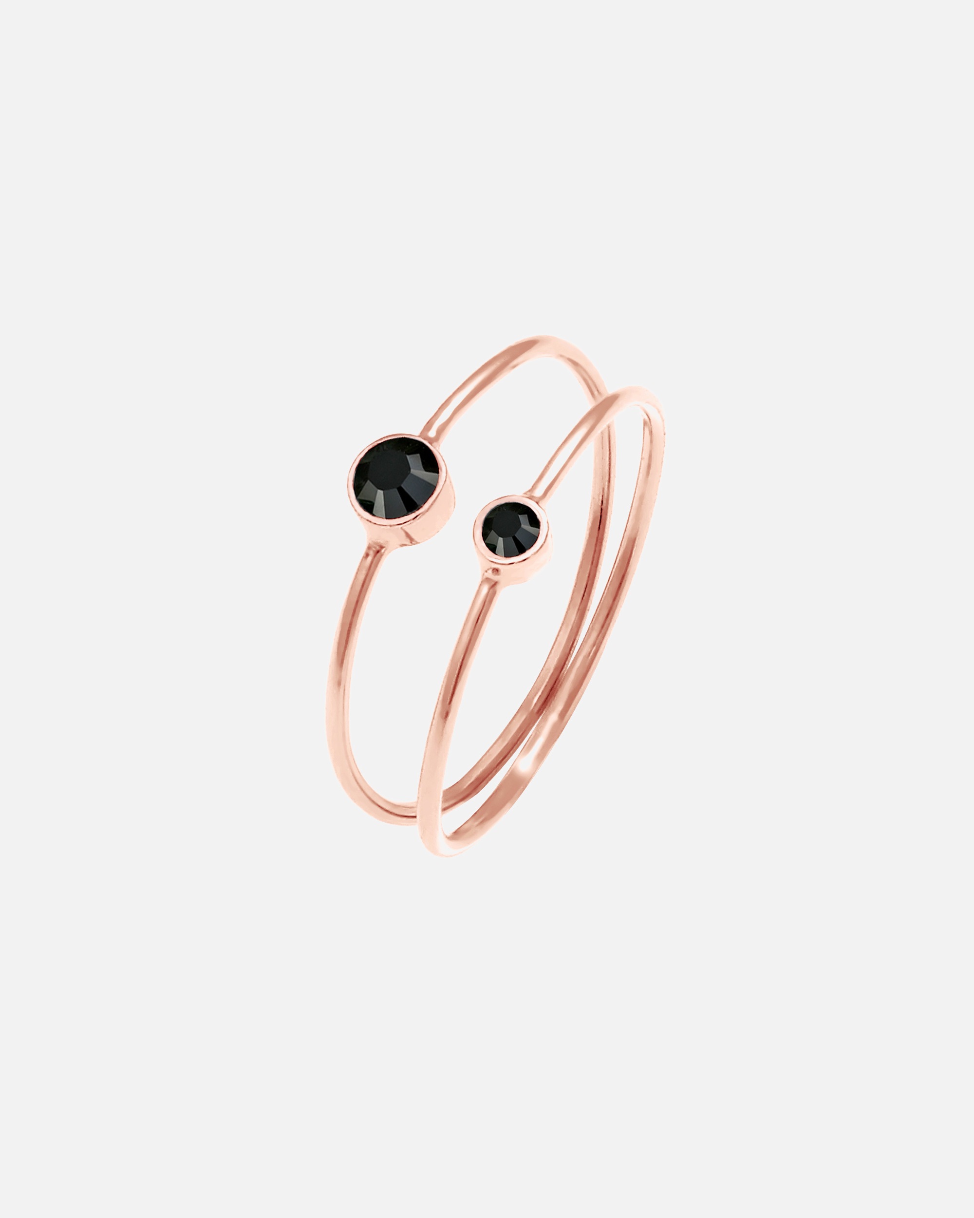 Anello di Femmina Elli Set Filigrana con Cristalli Nero in Argento Sterling 925 54