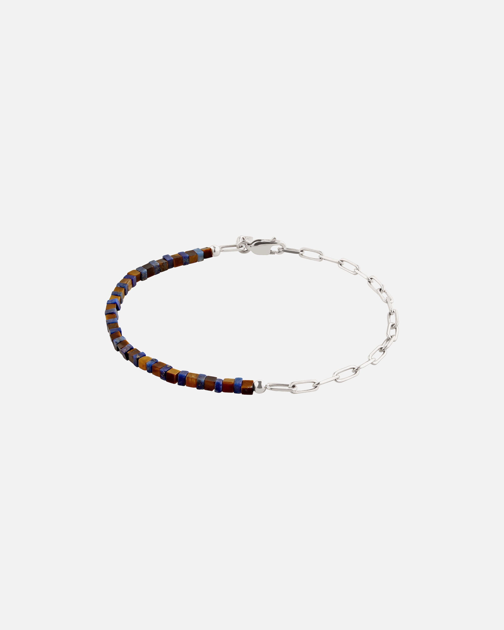 Braccialetto di Maschio KUZZOI Bracciale argento Lapis Lazuli Blu 925 Sterling Silver 19