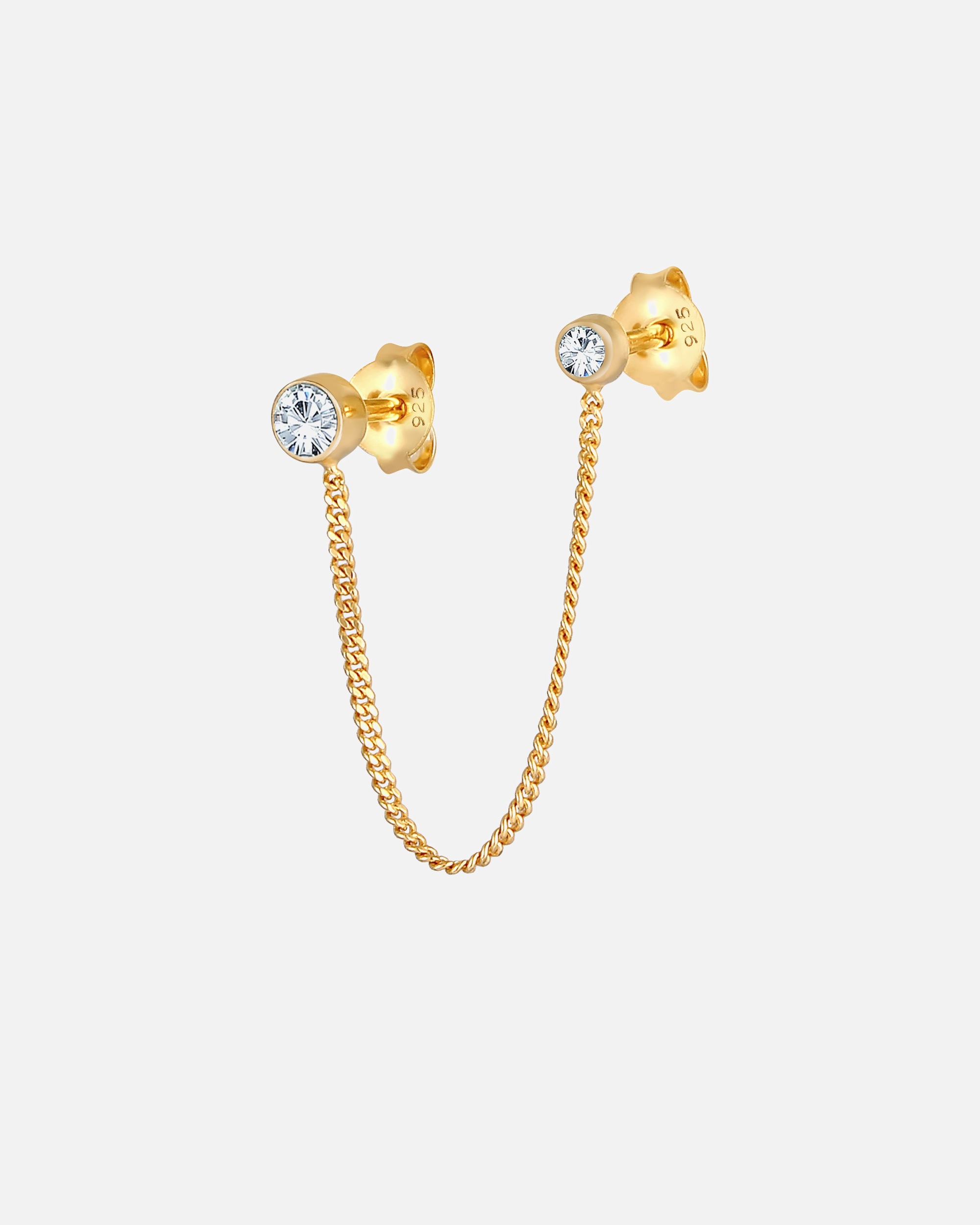 Orecchini di Femmina Elli Orecchini a doppio stallone Trend Blogger con Cristalli in argento sterling 925 goldfarben