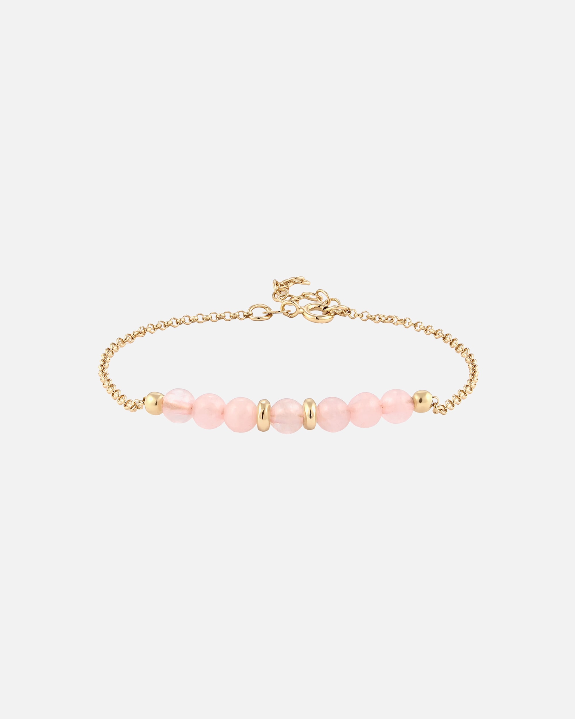 Braccialetto di Femmina Elli Braccialetto con perline Quarzo Rosa 925 Sterling Silver goldfarben