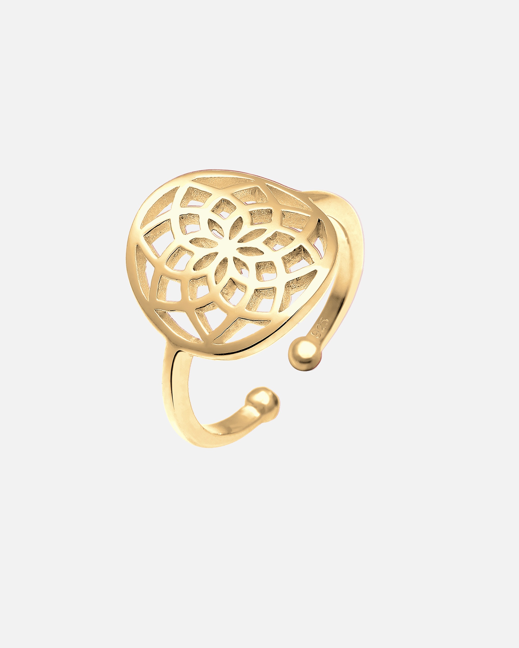 Anello di Femmina Elli con Acchiappasogni stile Boho in Argento Sterling 925 goldfarben