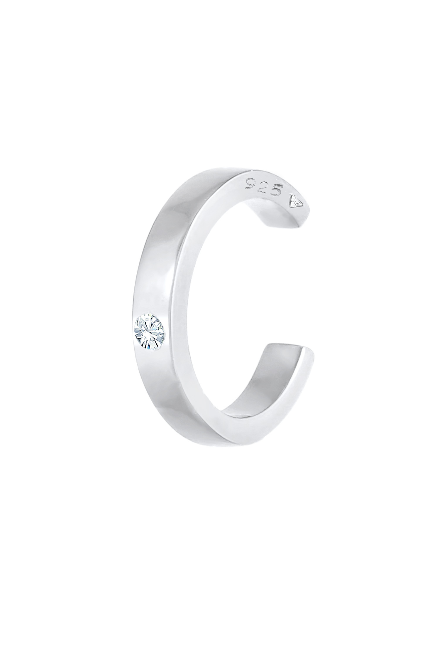 Elli Orecchini A Manetta (Earcuff) In Argento Sterling 925 - Singolo Orecchino Basic Per Donna
