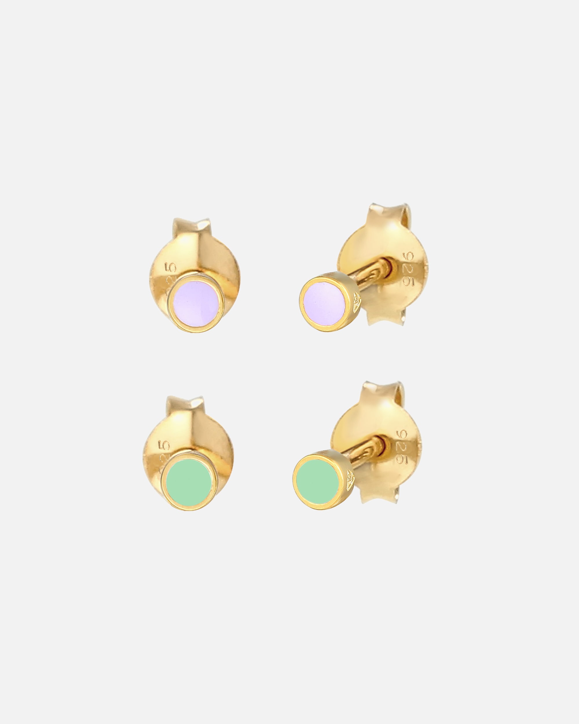 Orecchini di Femmina Elli orecchini a perno set base pastello con smalto in argento sterling 925 placcato oro goldfarben