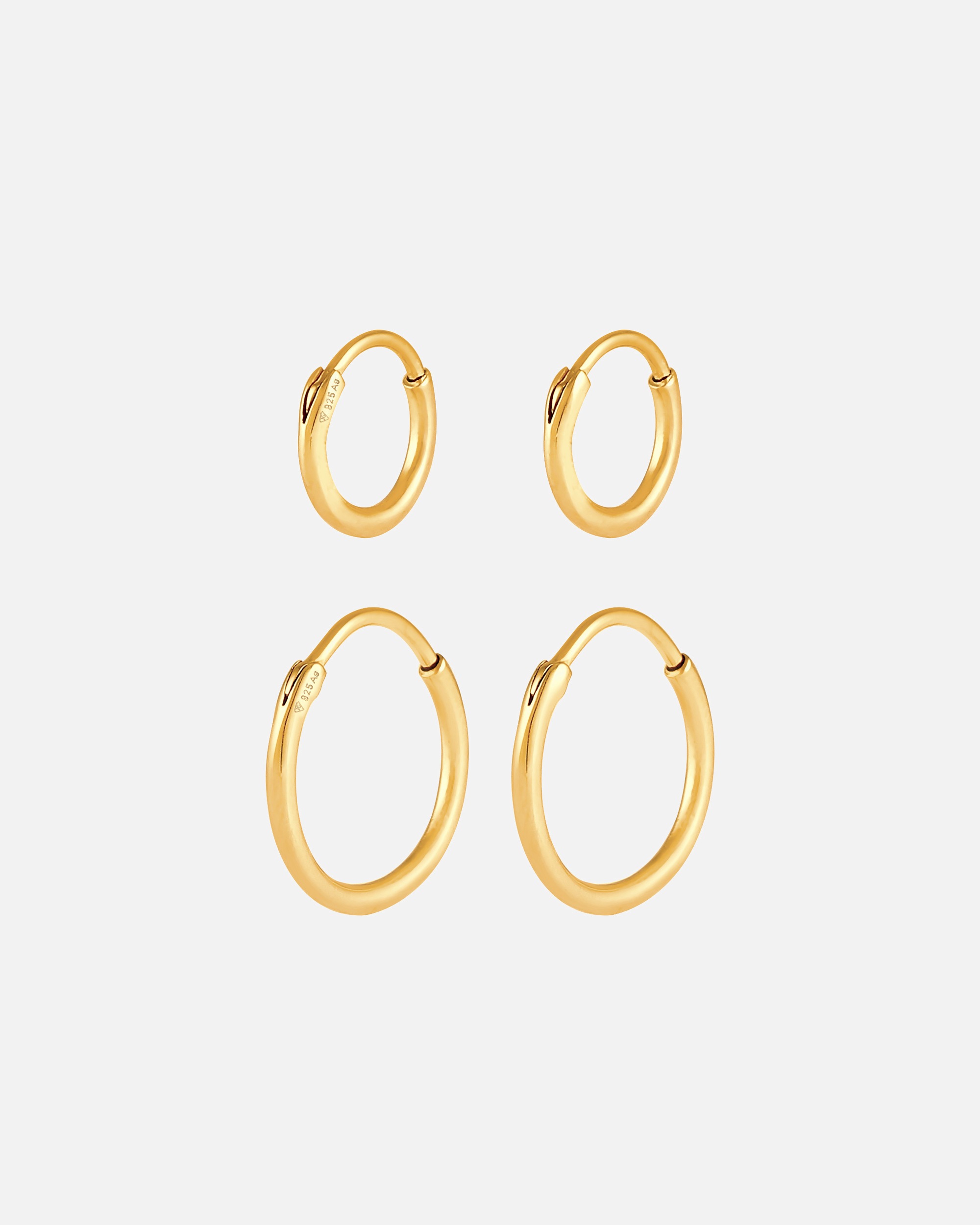 Orecchini di Femmina Elli Set Orecchini 925 Sterling Silver Creoles goldfarben