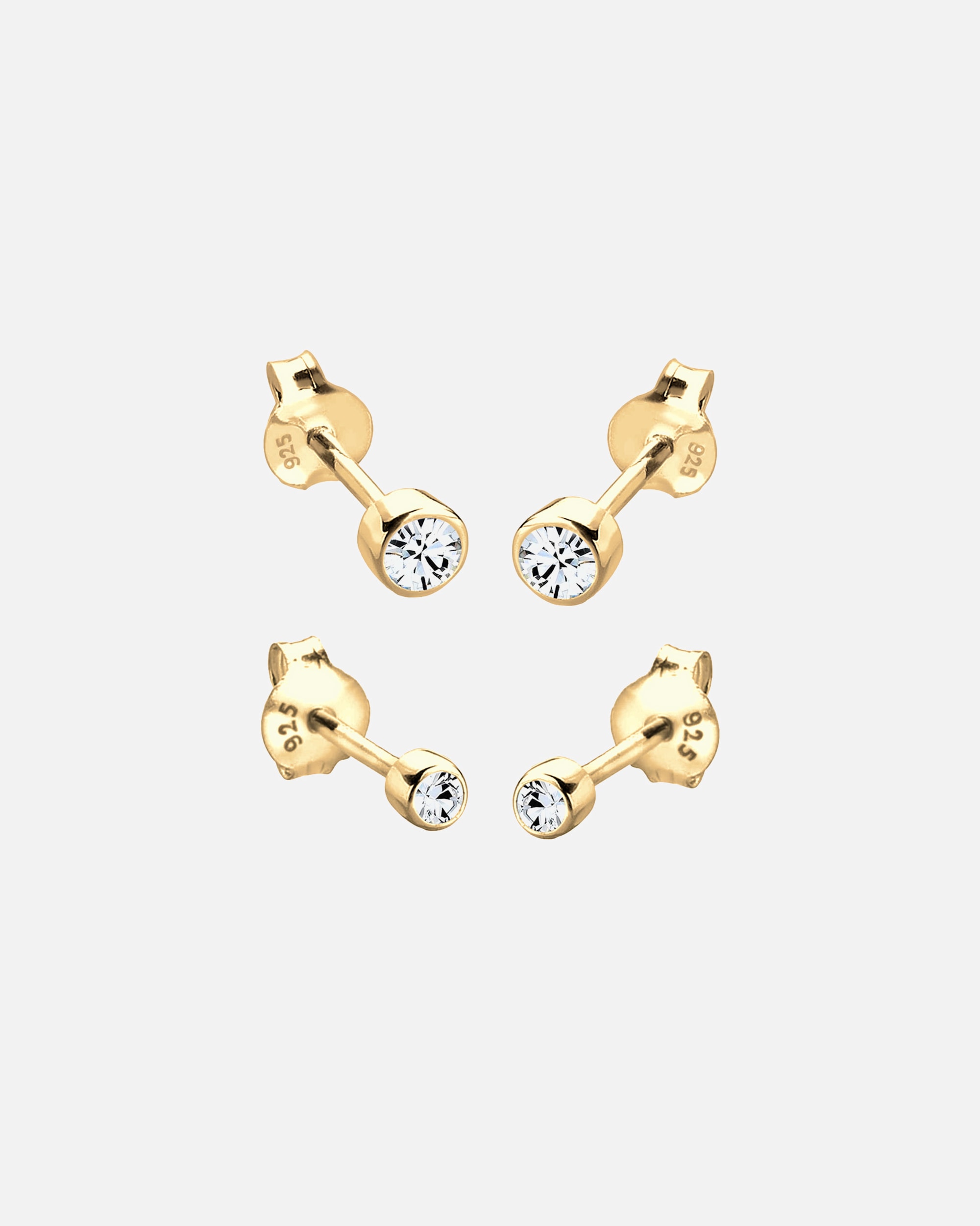 Orecchini di Femmina Elli Orecchini a perno Set di 2 con cristallo in Argento Sterling 925 Weiß