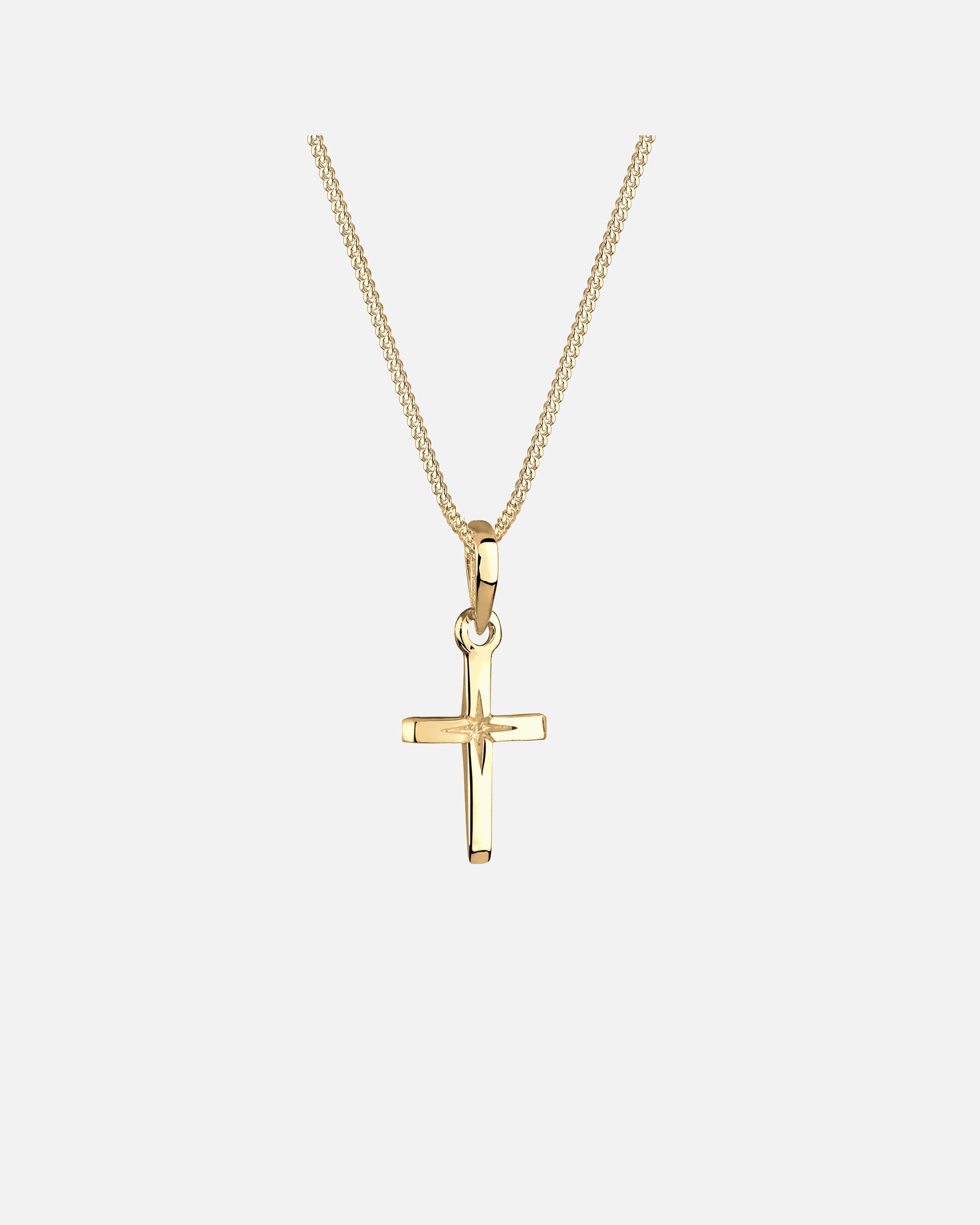Collana di Femmina Elli Ciondolo a Croce Incisione a Stella in Argento Sterling 925 50