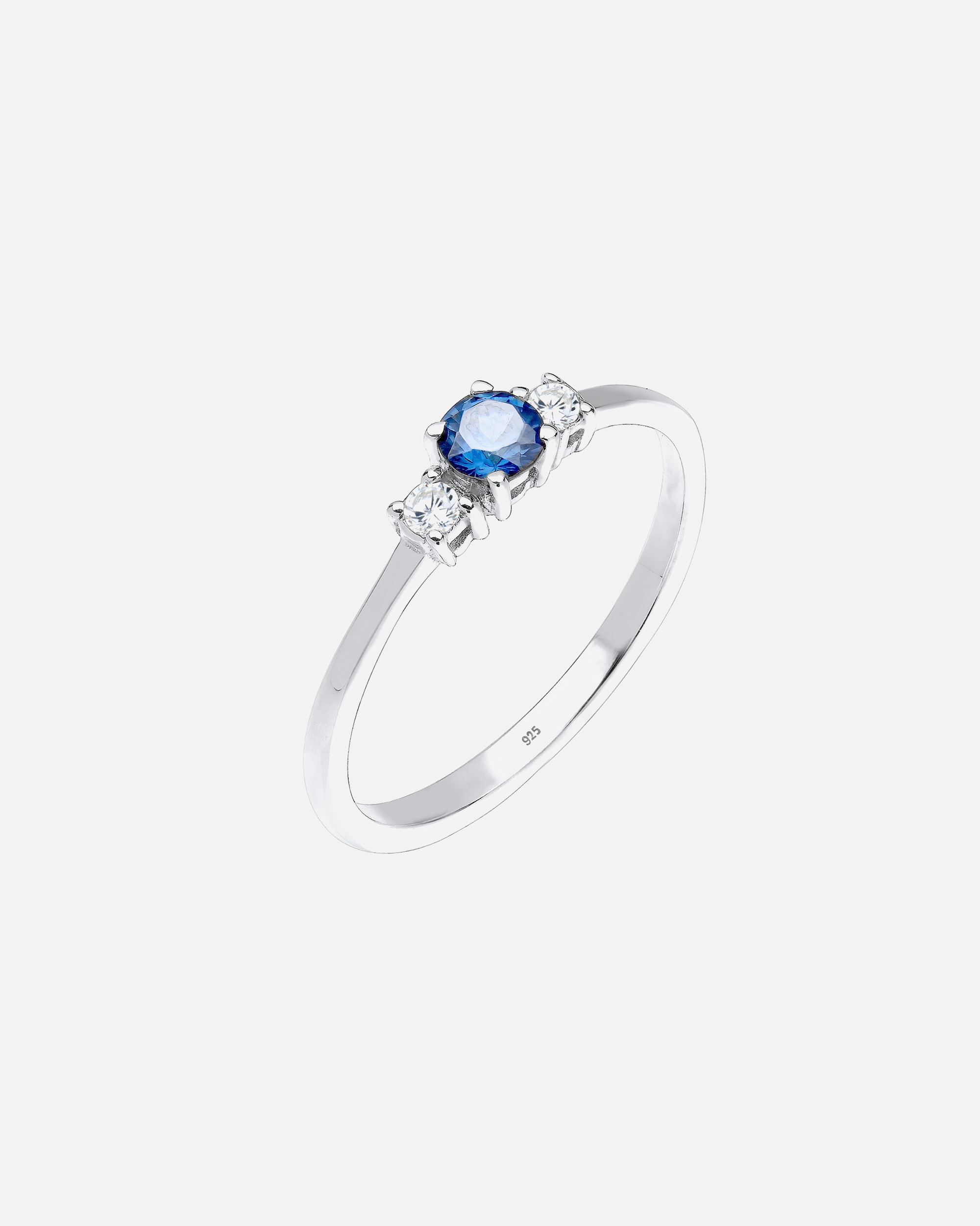 Anello di Femmina Elli con Cristalli Zircone e Zaffiro Sintetico in Argento Sterling 925 56