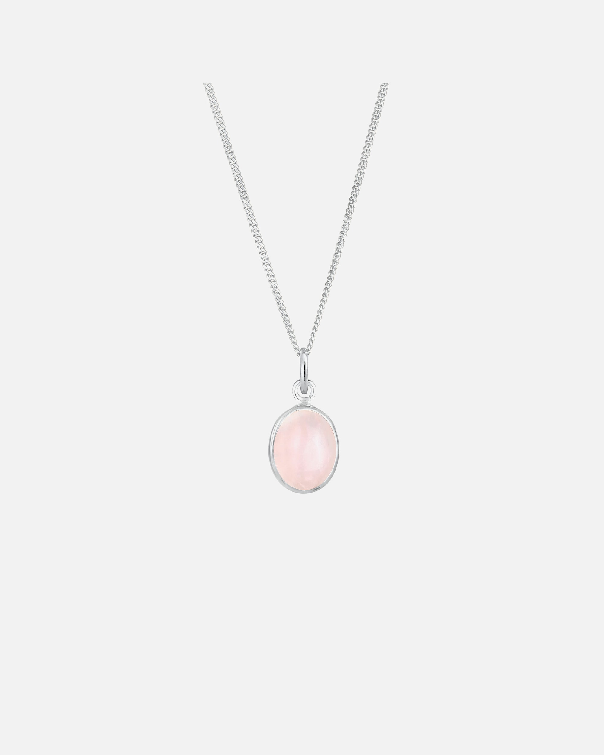 Collana di Femmina Elli Ciondolo ovale Minimal Trend Basic con quarzo rosa in argento 925 Rosa