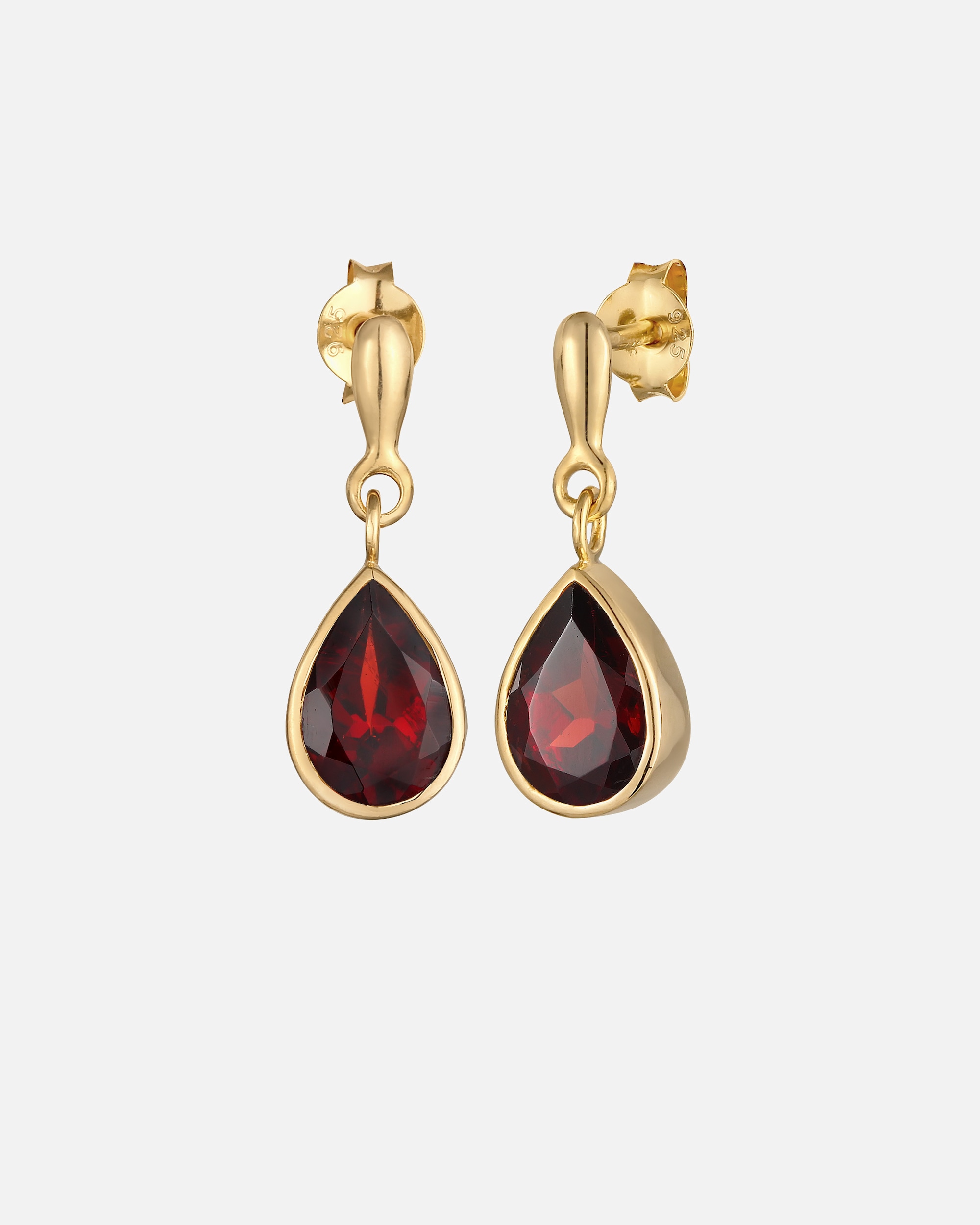 Orecchini di Femmina Elli PREMIUM pendenti Eleganti con granato in argento sterling 925 placcato oro goldfarben