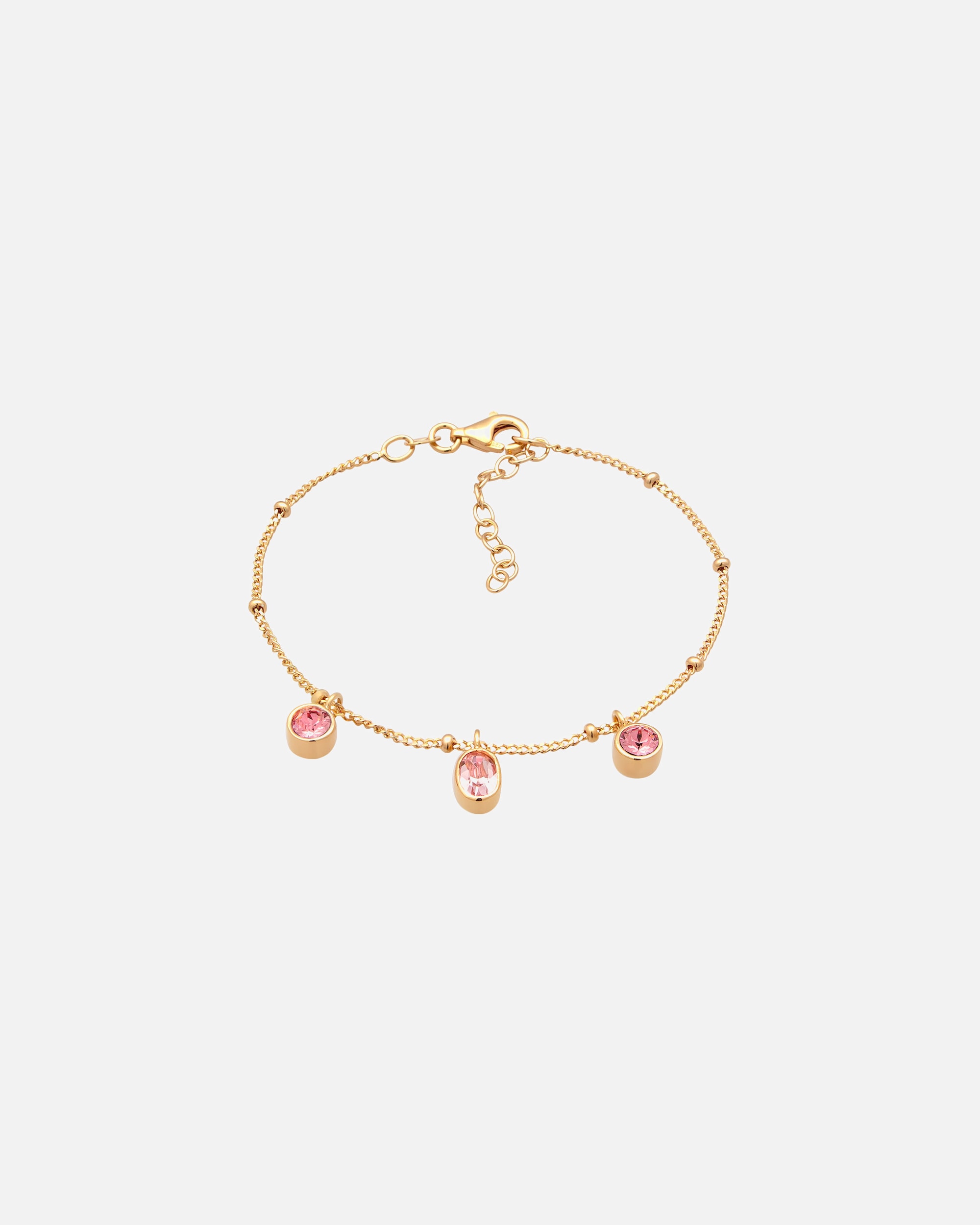Braccialetto di Femmina Elli Bracciale con Pietre Cristalli Vetro Rosa 925 Sterling Silver goldfarben