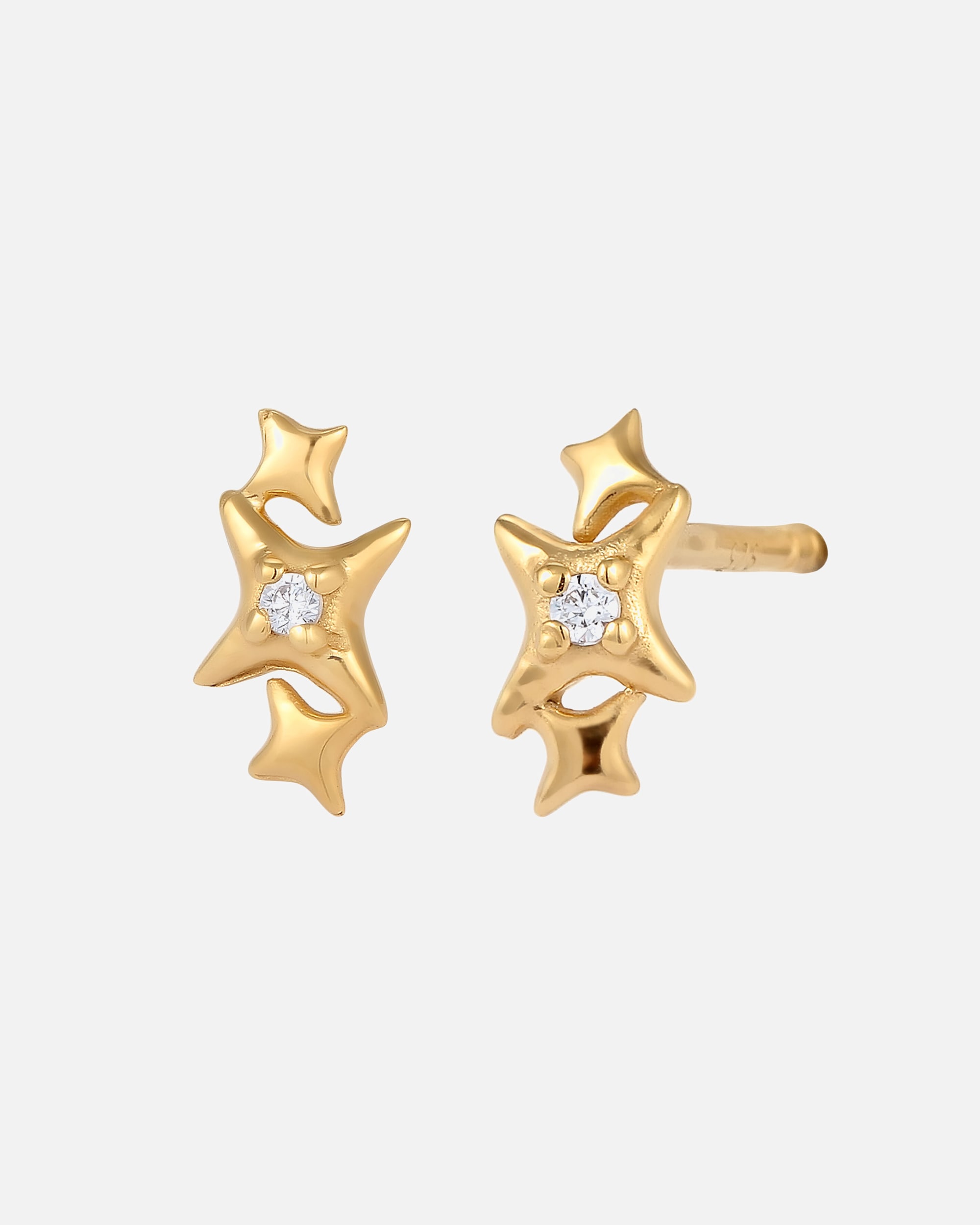 Orecchini di Femmina Elli Orecchino stella Zirconia Bianco 925 Sterling Silver goldfarben