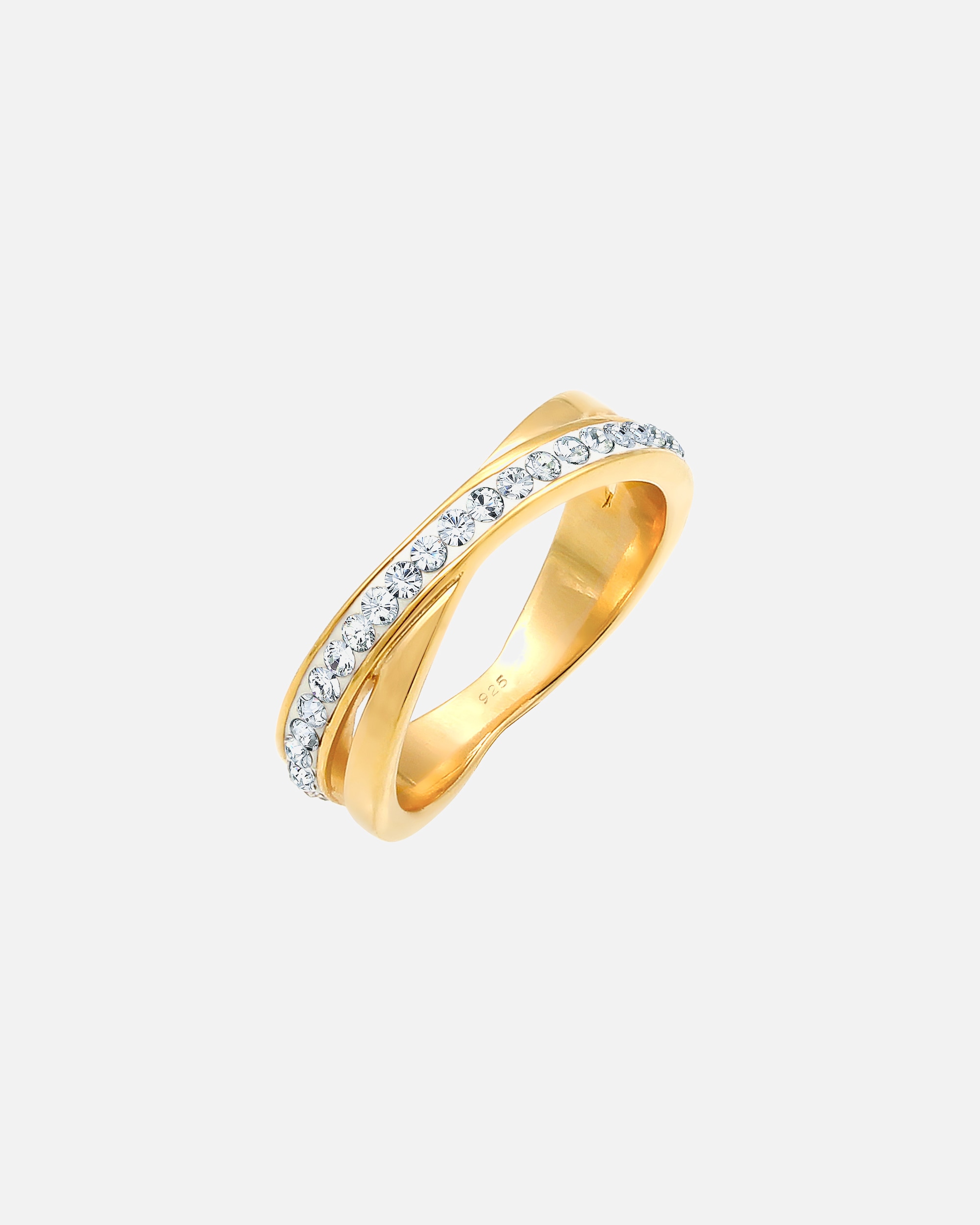Anello di Femmina Elli Avvolgimento Elegante con Cristalli in Argento Sterling 925 64