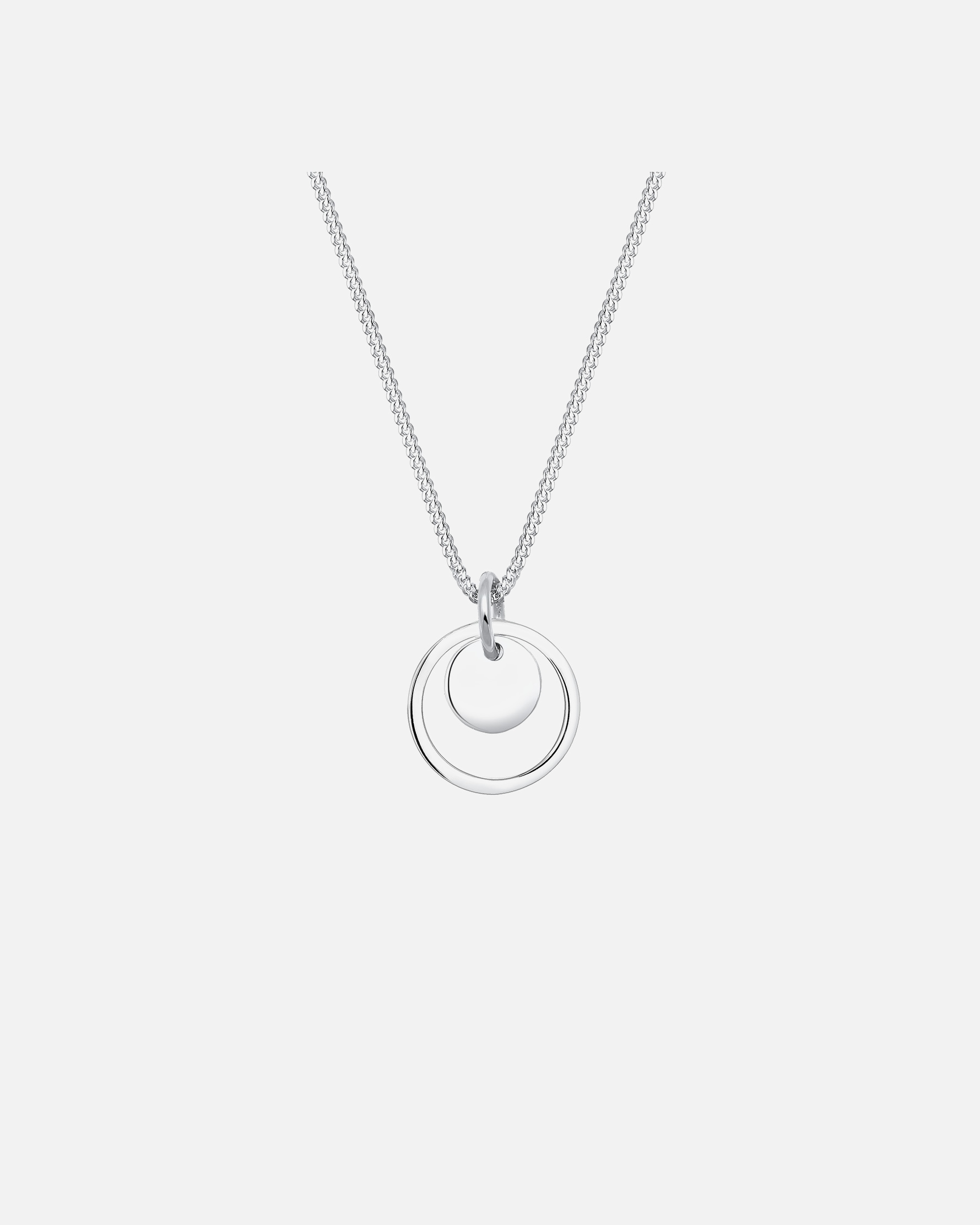 Collana di Femmina Elli Cerchio Placchetta Ciondolo Geo Look in Argento Sterling 925 55