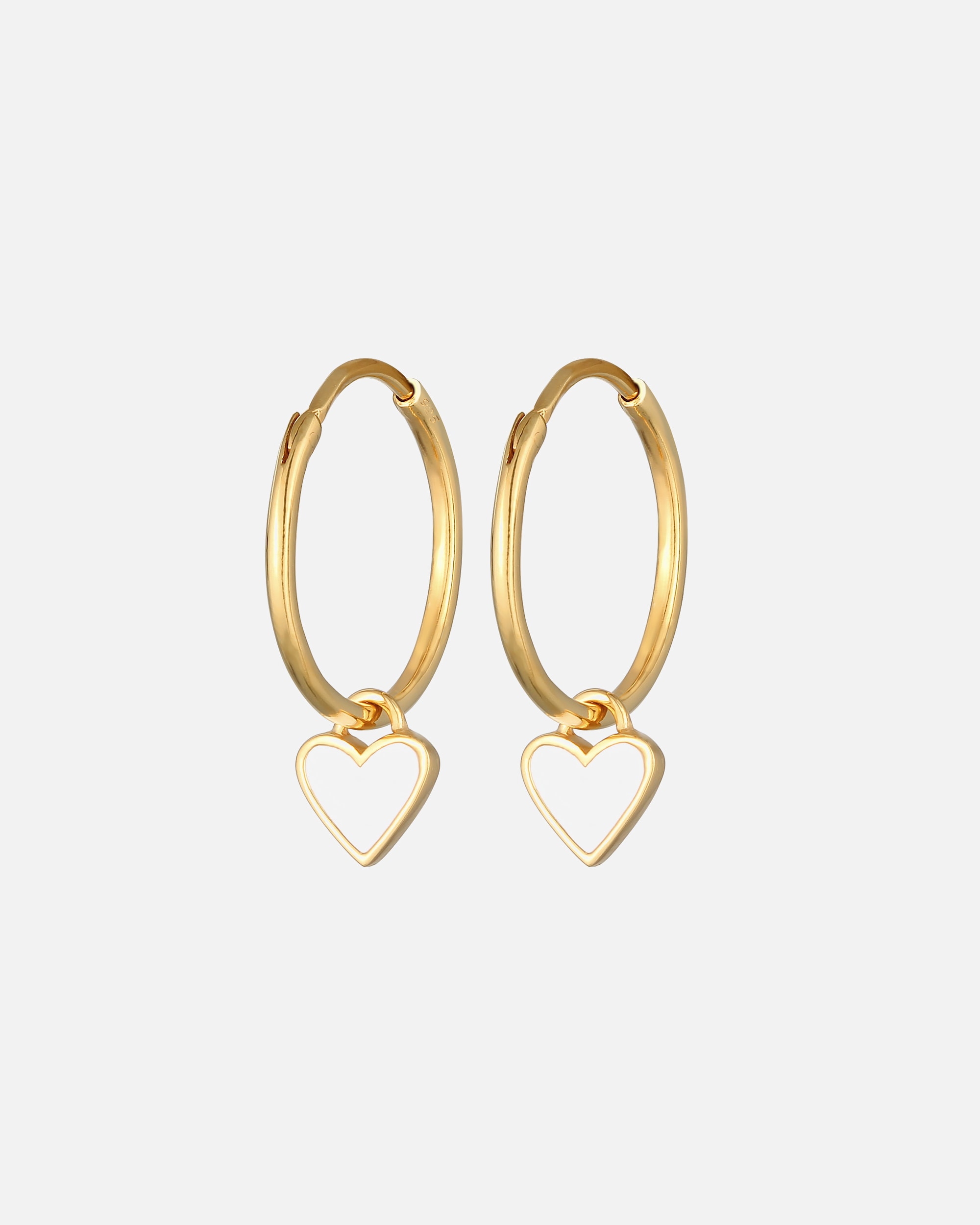 Orecchini a Cerchio di Femmina Elli Ciondolo Creolo Cuore Simbolo dell'Amore in argento sterling 925 goldfarben