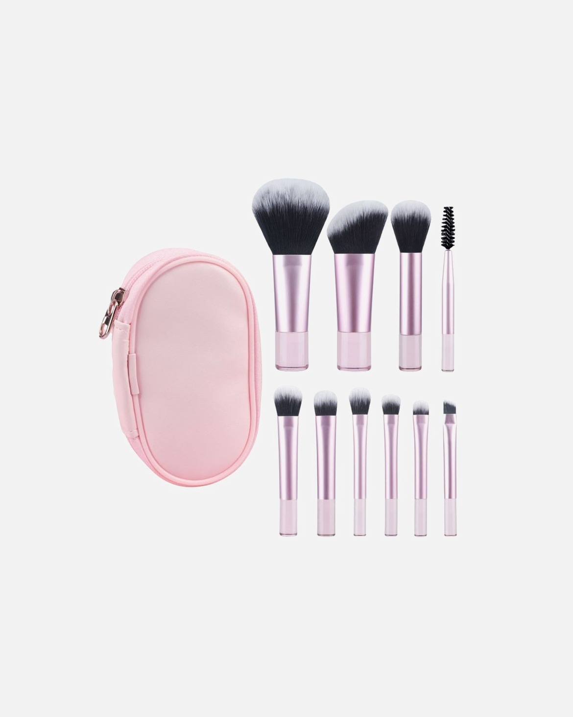 Set Pennelli di Femmina Set da viaggio rosa composto da 10 pezzi Rosa