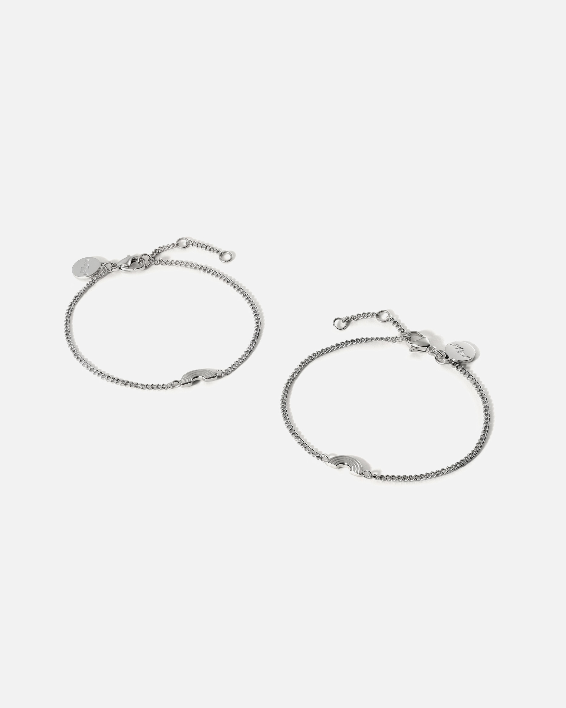 Set Gioielli di Unisex Purelei Rainbow Love Bracciales 100% acciaio inossidabile Argento