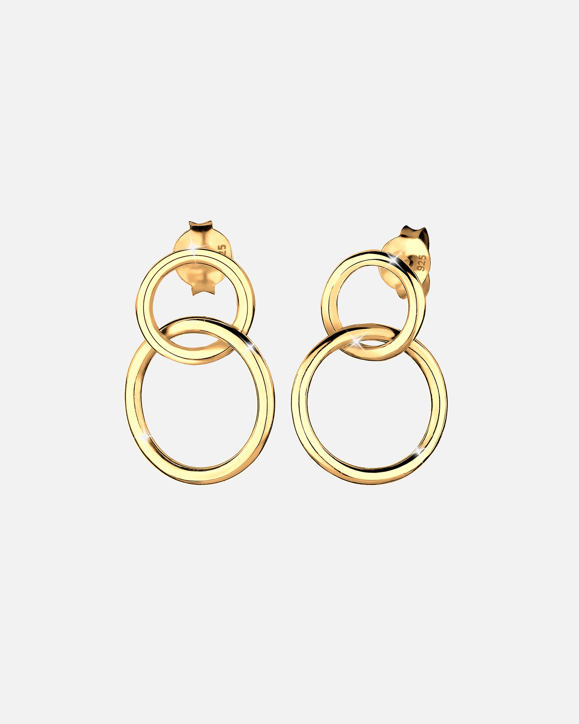 Orecchini di Femmina Elli Orecchini Pendenti Cerchio Geo Minimale in Argento Sterling 925 goldfarben